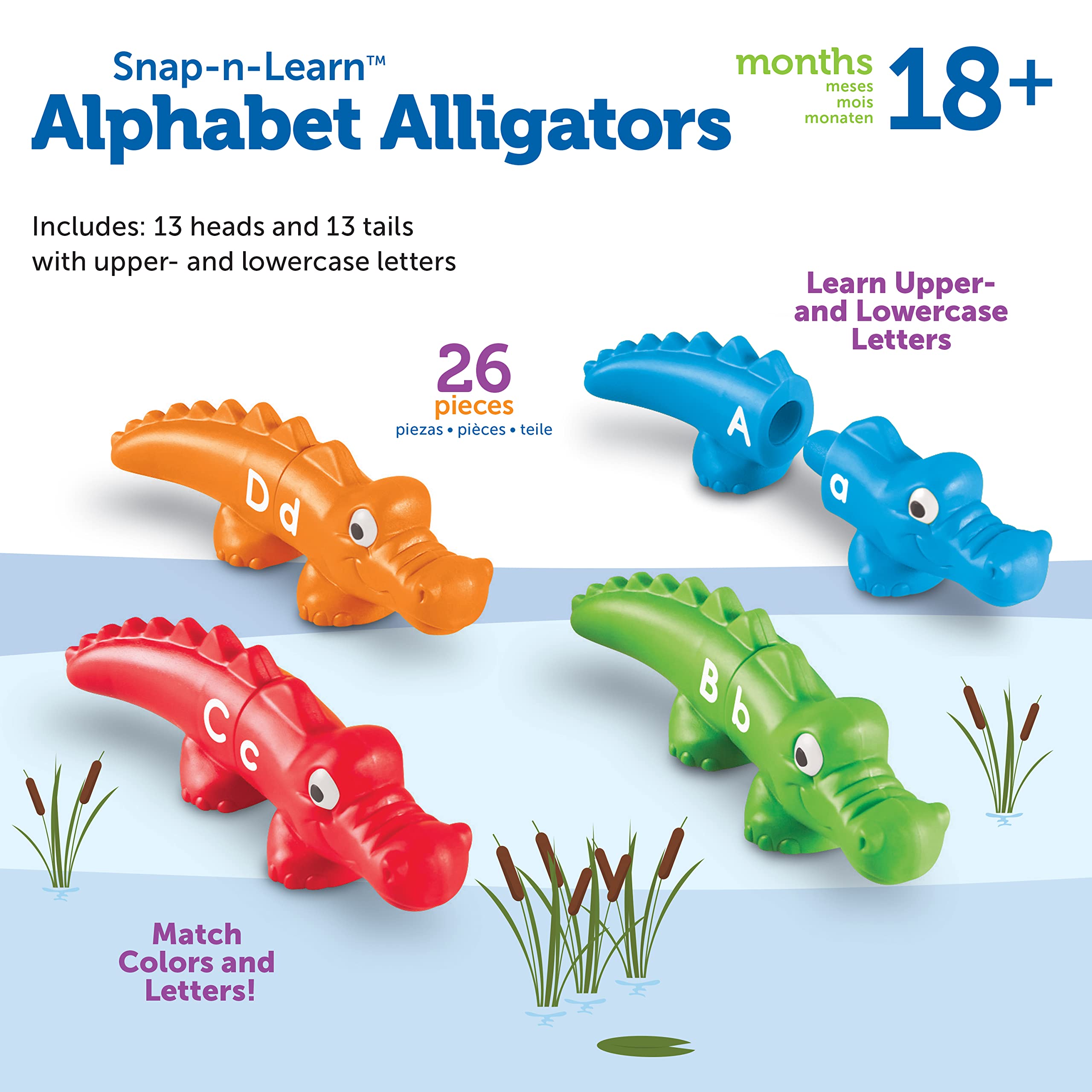Foto 7 pulgar | Recursos De Aprendizaje Sobre Juguetes: Caimanes Del Alfabeto Snap-n-learn - Venta Internacional.