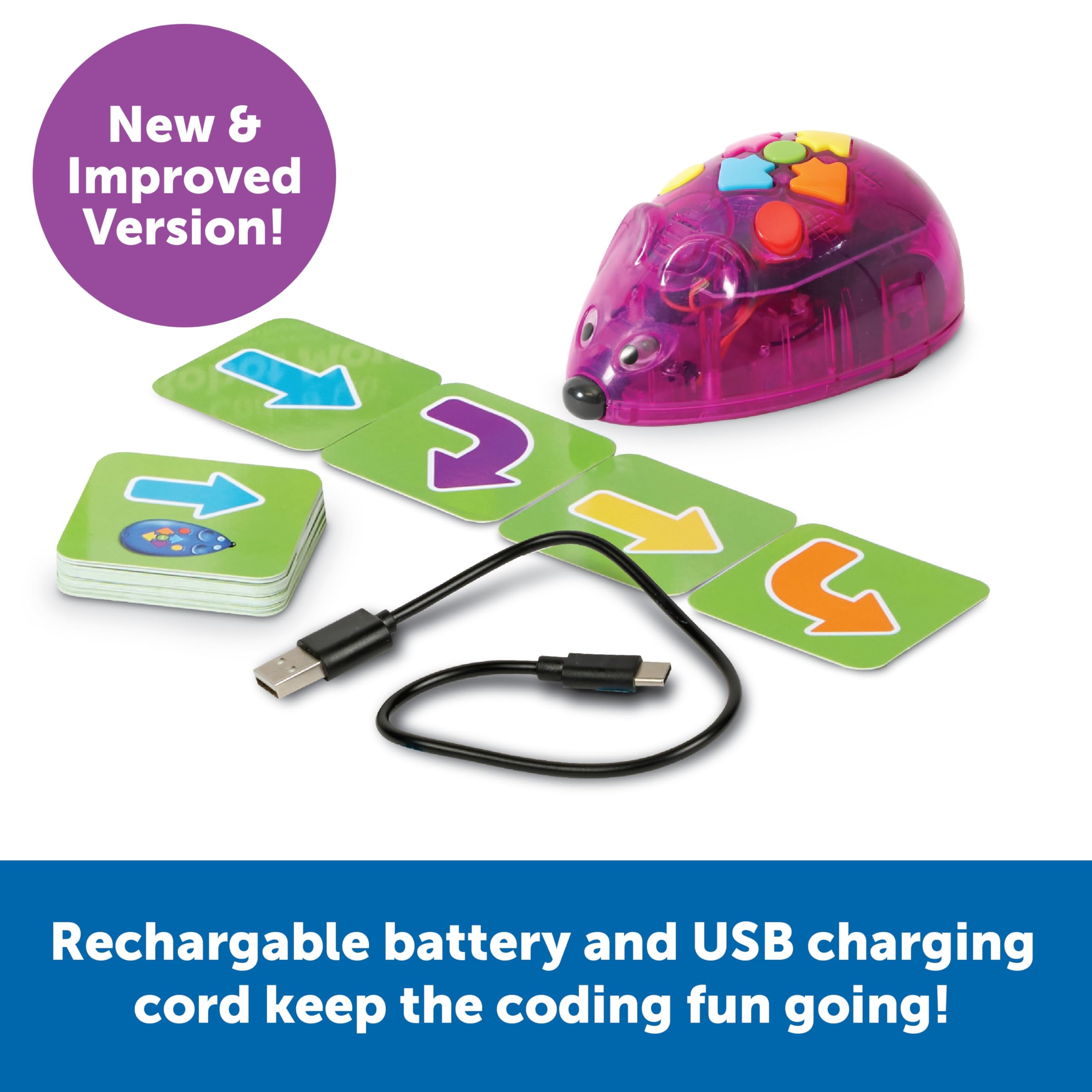 Foto 5 pulgar | Ratón Robótico Recargable Code & Go De Stem Toy Learning Resources - Venta Internacional.