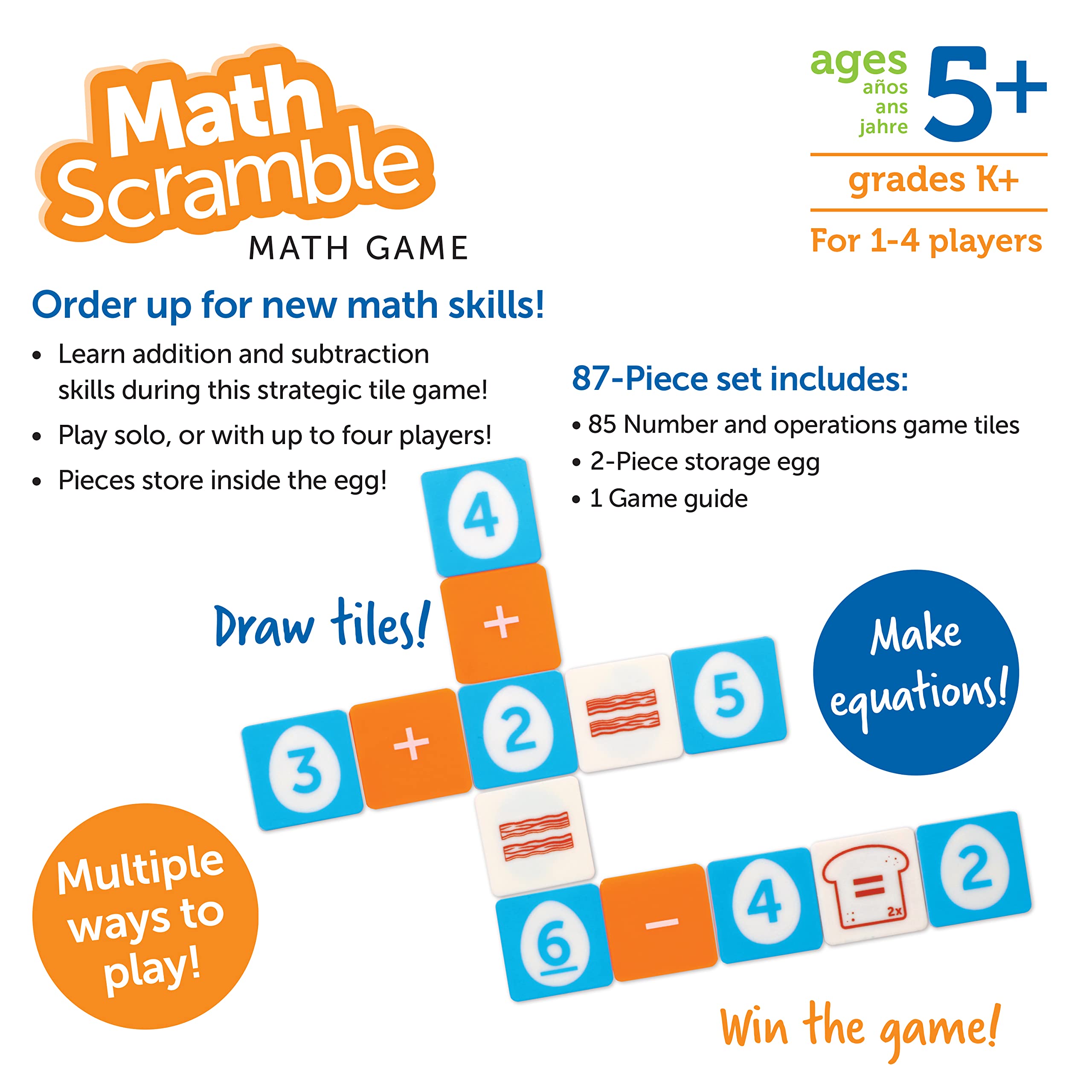 Foto 6 pulgar | Game Learning Resources Math Scramble Con 87 Piezas, Más De 5 Años - Venta Internacional.