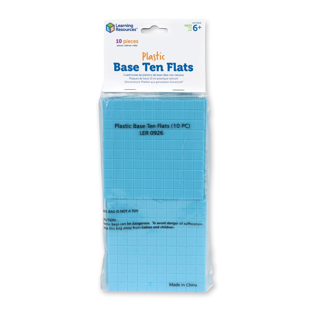 Base Ten Flats Learning Resources De Plástico, 10 Piezas - Venta Internacional.