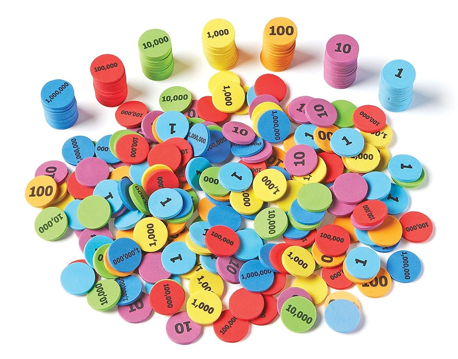Set De Recursos De Aprendizaje Place Value Disks, 280 Unidades Para Niños Mayores De 6 Años - Venta Internacional.