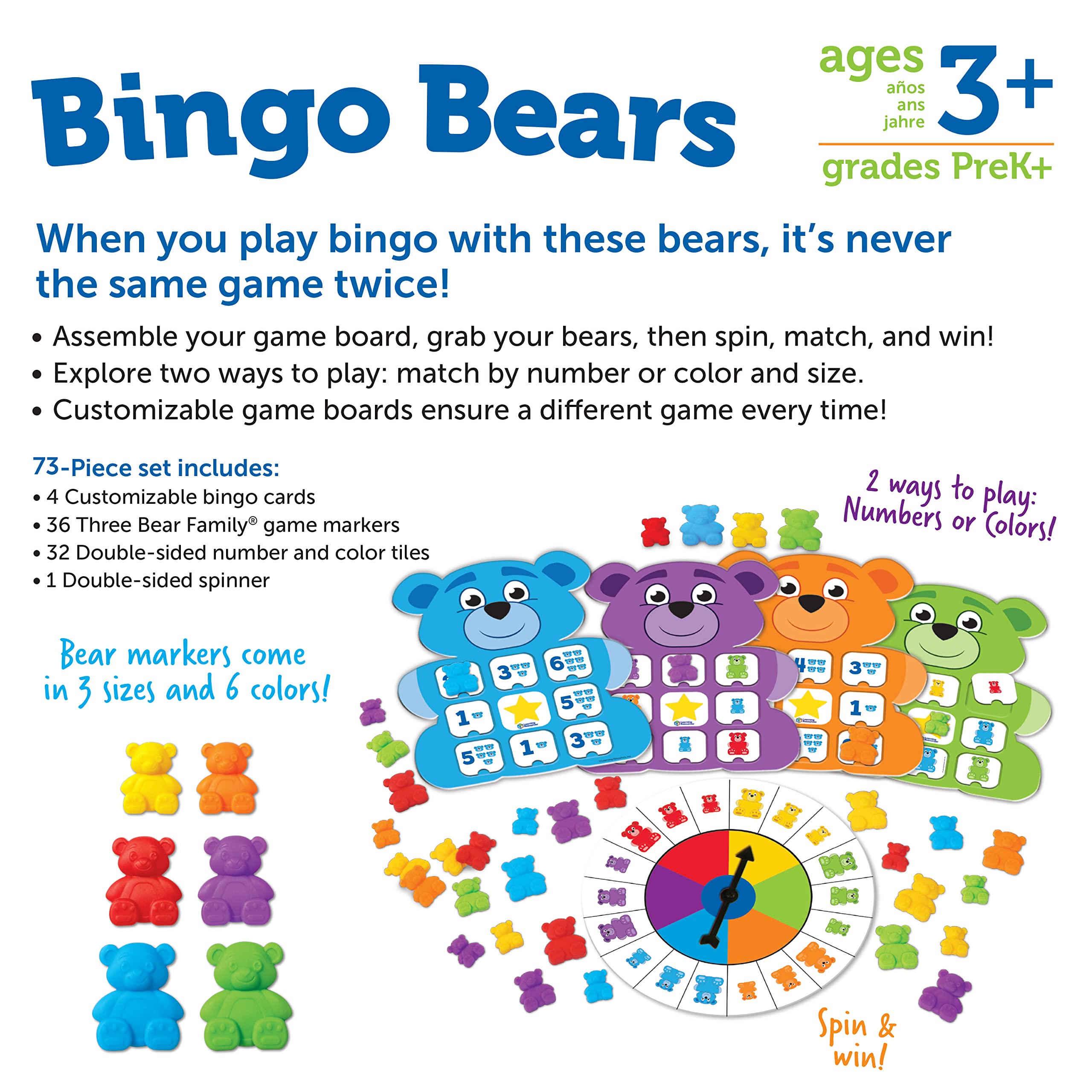 Foto 6 | Juegos Educativos De Interior, Recursos De Aprendizaje, Bingo Bears, 73 Piezas - Venta Internacional.