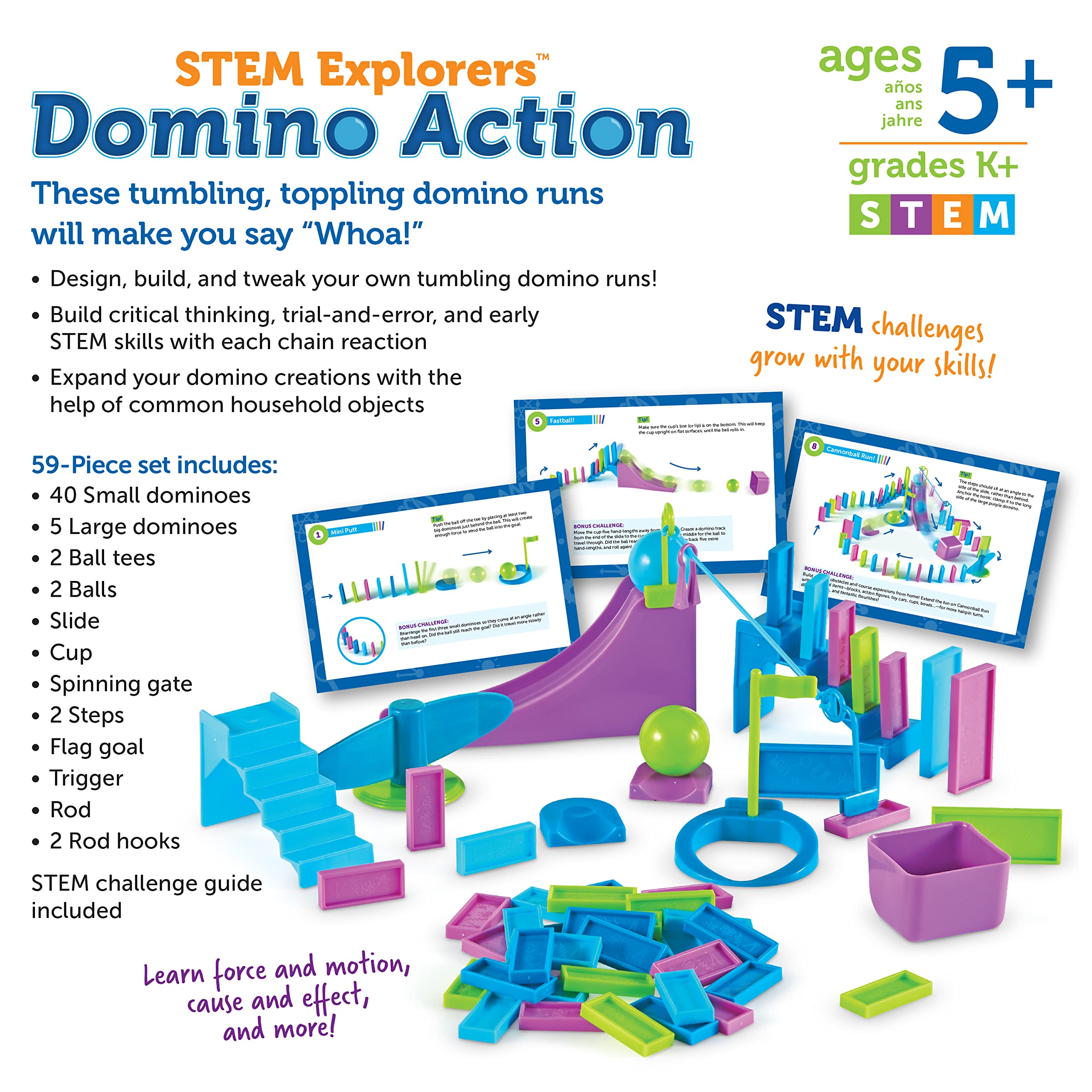 Foto 7 pulgar | Recursos De Aprendizaje De Stem Explorers Domino Action Para Niños Mayores De 5 Años - Venta Internacional.