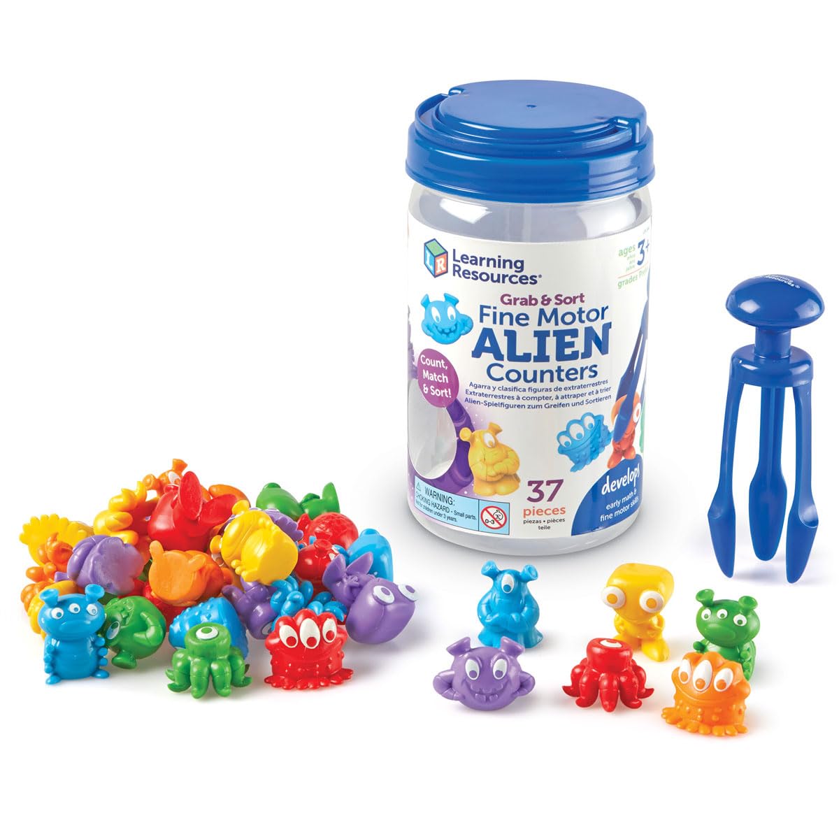 Foto 3 pulgar | Toy Learning Resources Grab & Sort Fine Motor Alien 37 Piezas - Venta Internacional.