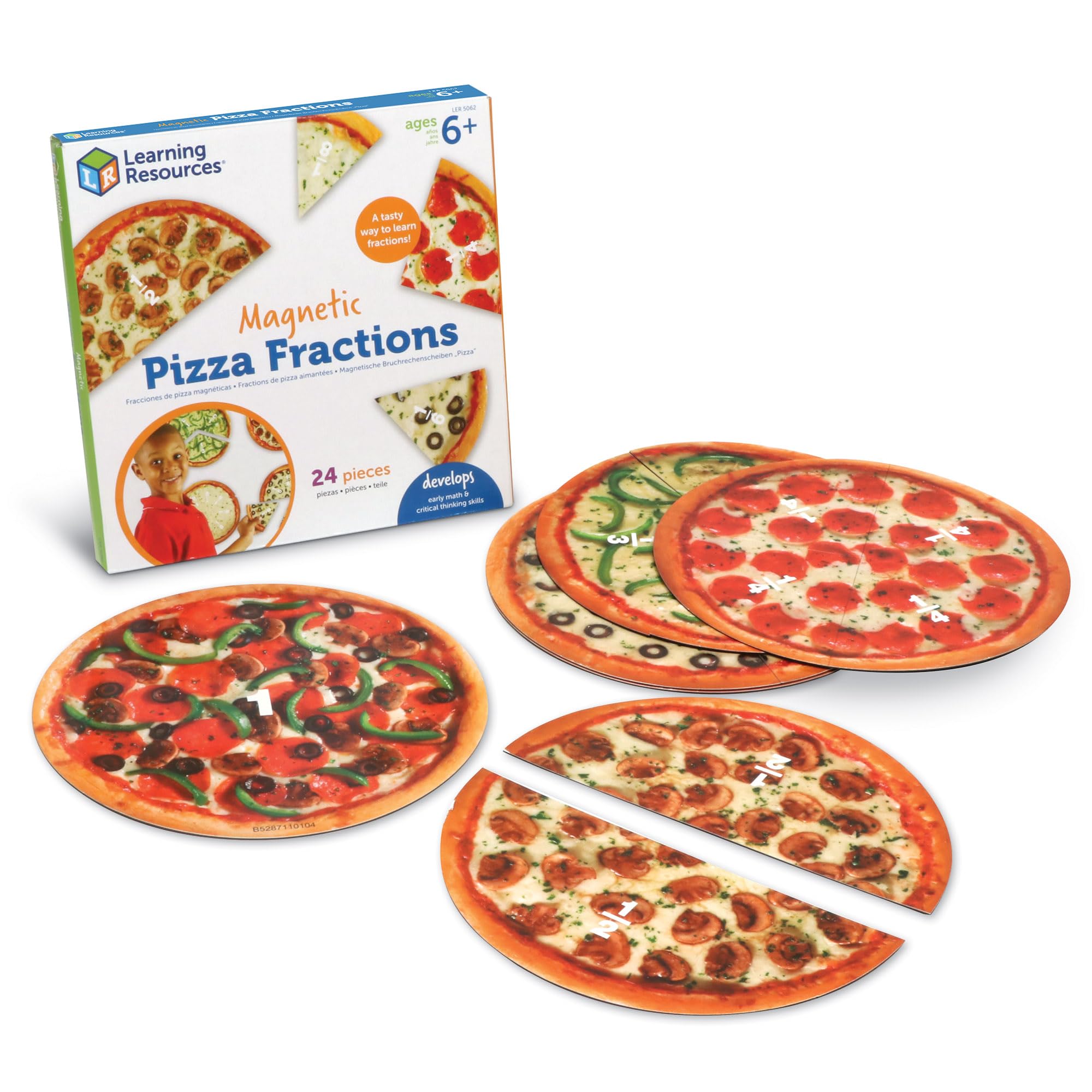 Foto 2 pulgar | Recursos De Aprendizaje Sobre Fracciones De Pizza Magnéticas, 24 Piezas, Más De 6 Años - Venta Internacional.