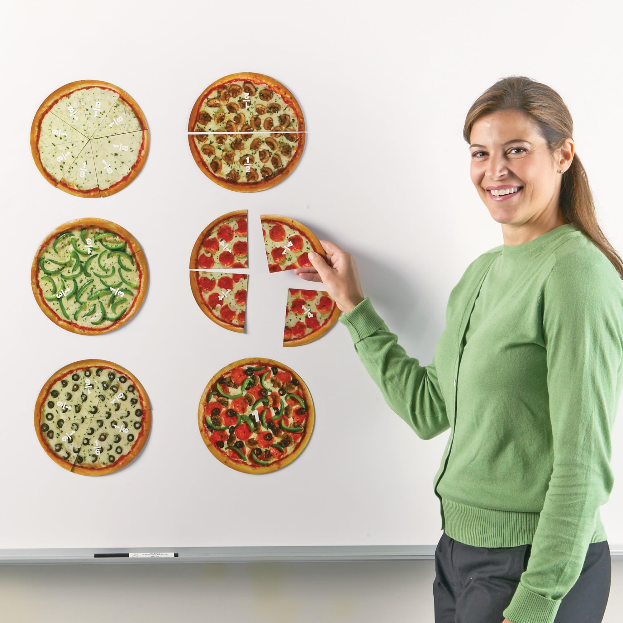 Foto 4 pulgar | Recursos De Aprendizaje Sobre Fracciones De Pizza Magnéticas, 24 Piezas, Más De 6 Años - Venta Internacional.