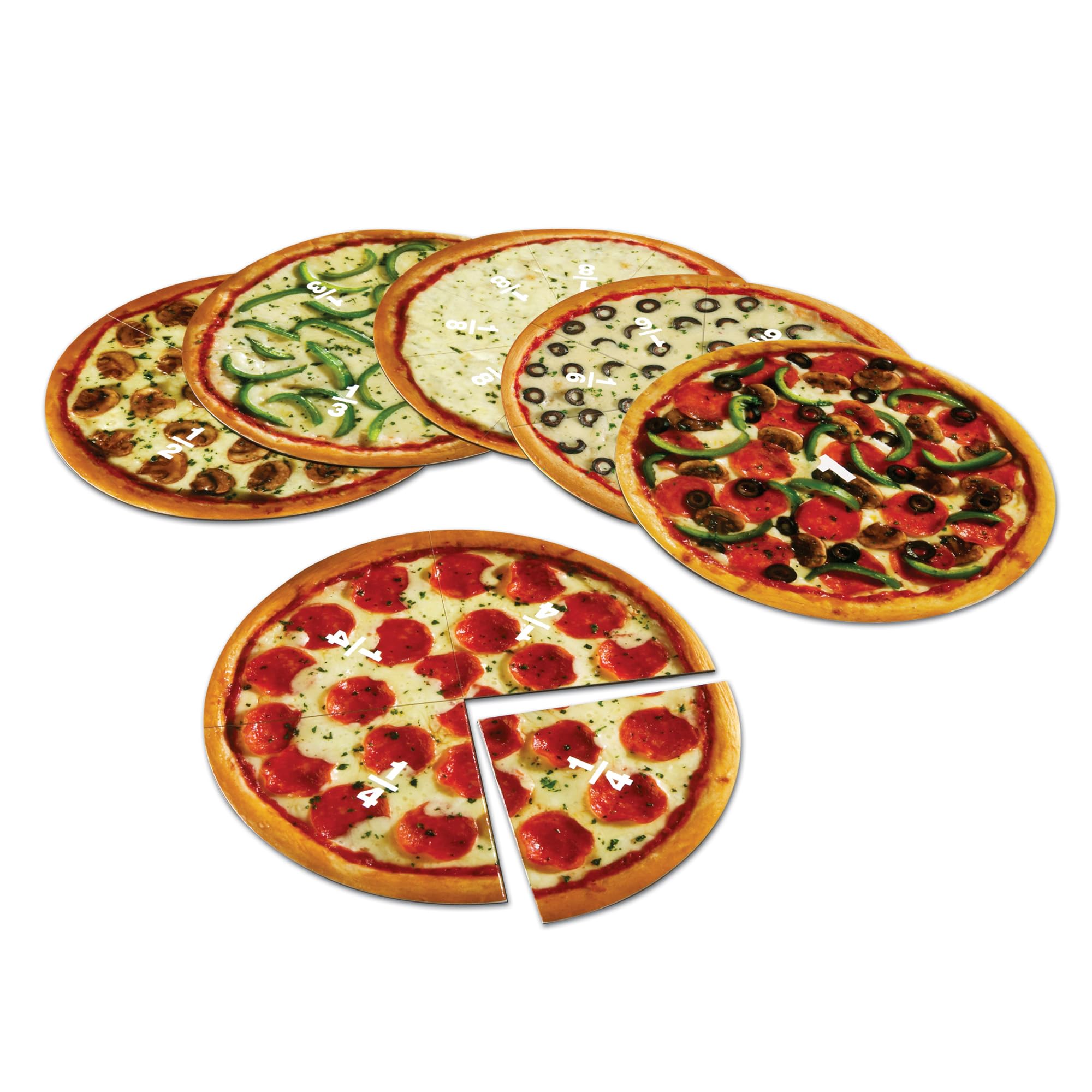 Foto 5 pulgar | Recursos De Aprendizaje Sobre Fracciones De Pizza Magnéticas, 24 Piezas, Más De 6 Años - Venta Internacional.