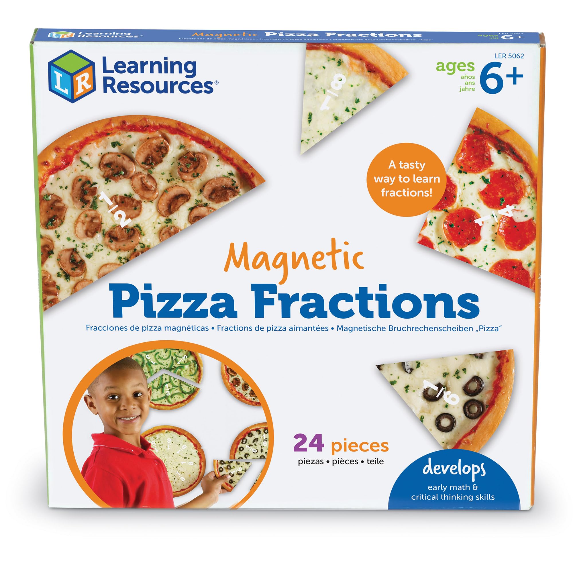 Foto 6 pulgar | Recursos De Aprendizaje Sobre Fracciones De Pizza Magnéticas, 24 Piezas, Más De 6 Años - Venta Internacional.