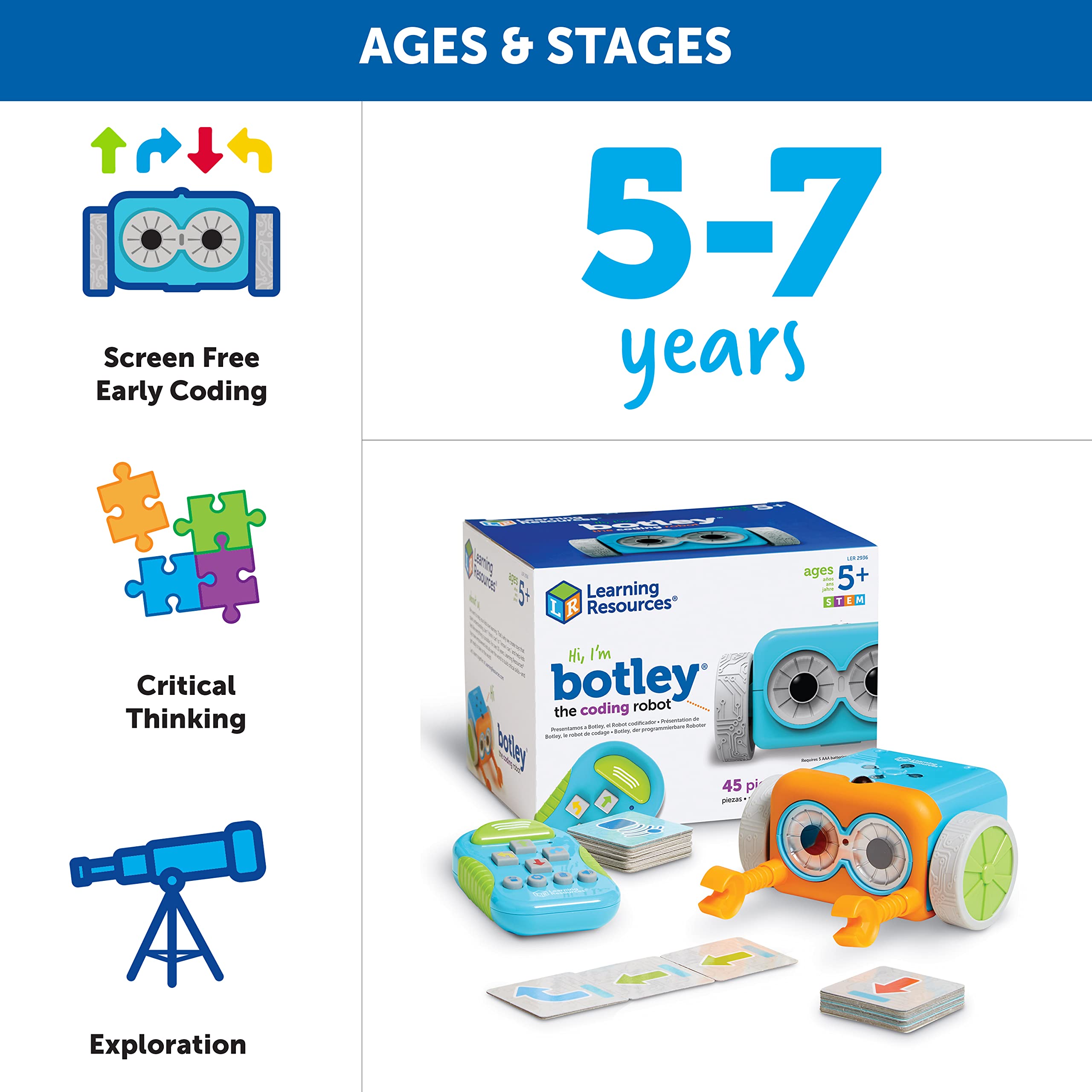 Foto 6 pulgar | Coding Robot Learning Resources Botley 45 Piezas Para Mayores De 5 Años - Venta Internacional.