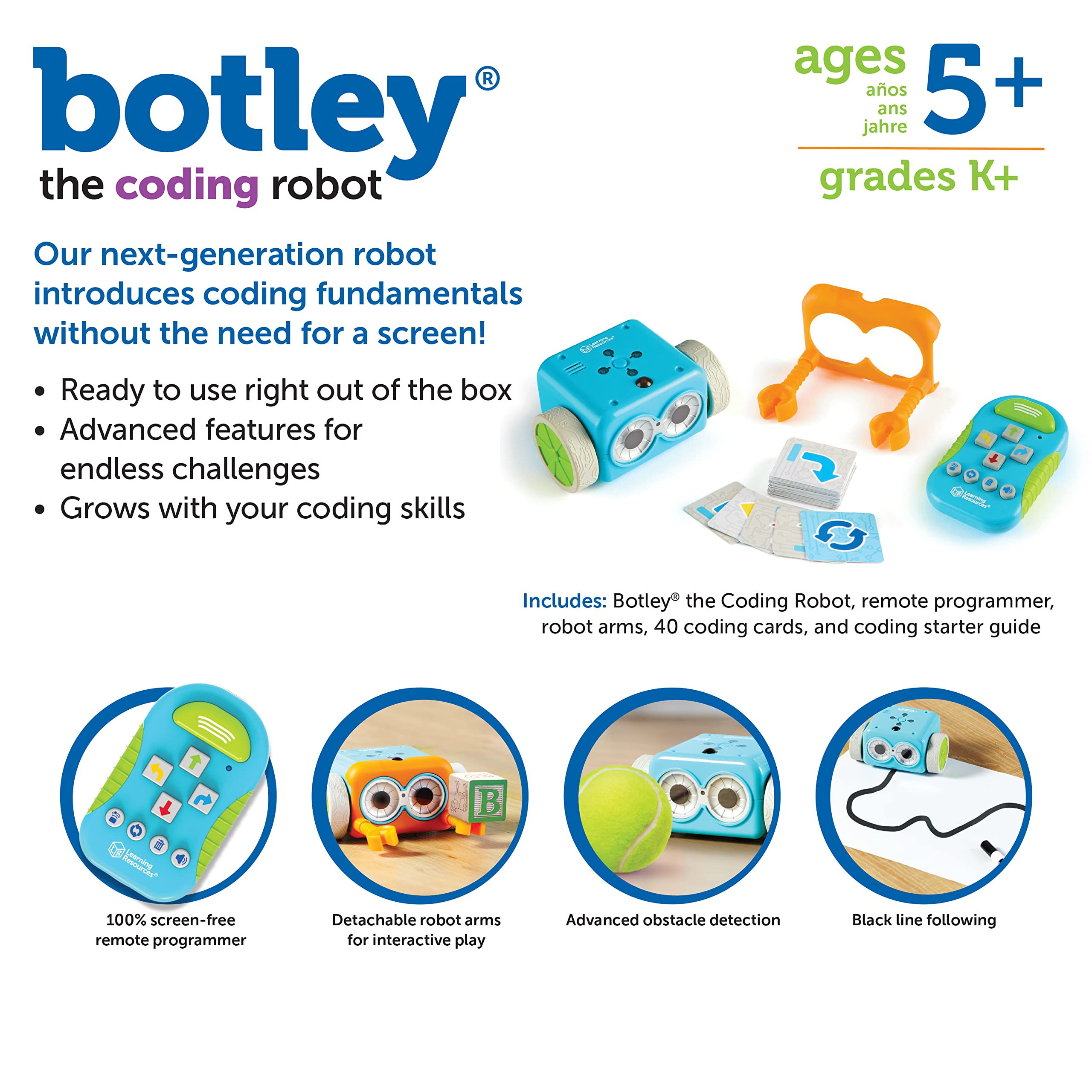 Foto 7 pulgar | Coding Robot Learning Resources Botley 45 Piezas Para Mayores De 5 Años - Venta Internacional.