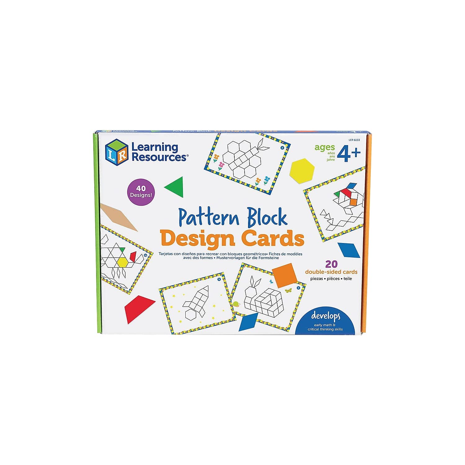Tarjetas Con Diseño De Bloques De Patrones, Recursos De Aprendizaje, Juguetes Stem 4+ - Venta Internacional.