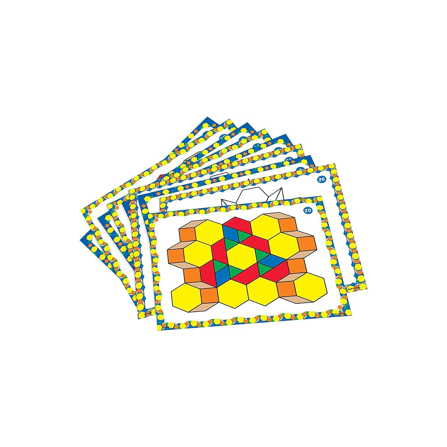 Foto 4 pulgar | Tarjetas Con Diseño De Bloques De Patrones, Recursos De Aprendizaje, Juguetes Stem 4+ - Venta Internacional.