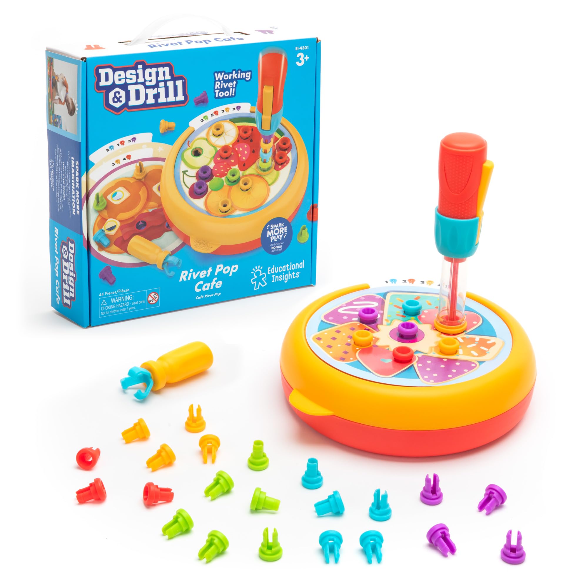 Fine Motor Toys Educational Insights Design & Drill Rivet Pop Cafe - Venta Internacional.