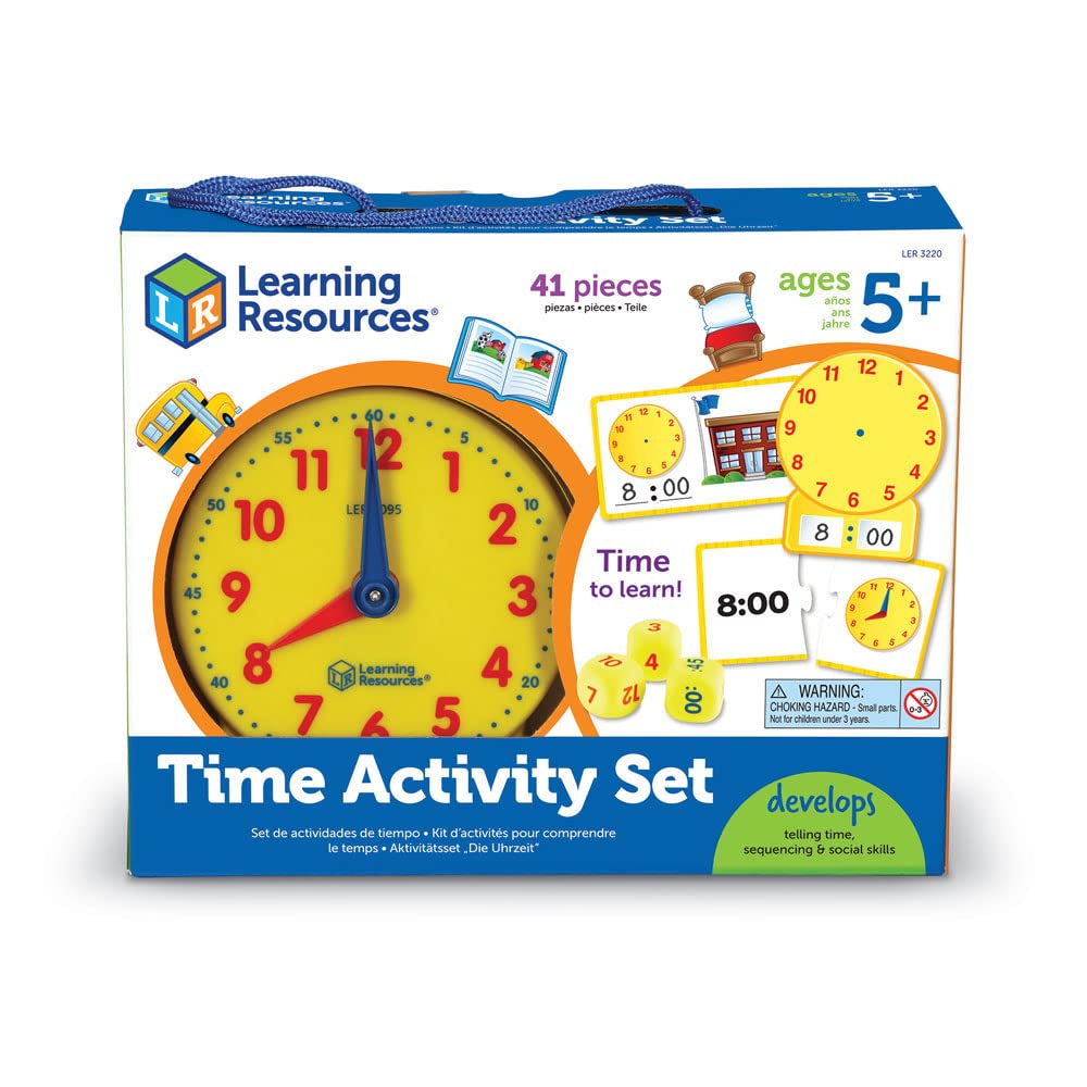 Foto 3 pulgar | Set De Actividades Learning Resources Time Con Reloj, 41 Piezas, 5 O Más - Venta Internacional.