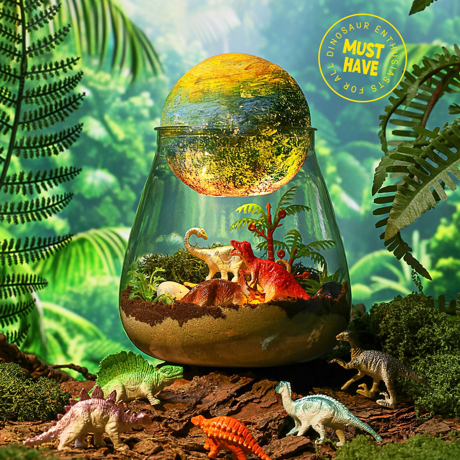 Foto 3 pulgar | Kit De Terrario De Dinosaurios Laoese Con Lámpara Lunar Hecha A Mano Para Niños De 4 A 12 Años - Venta Internacional.