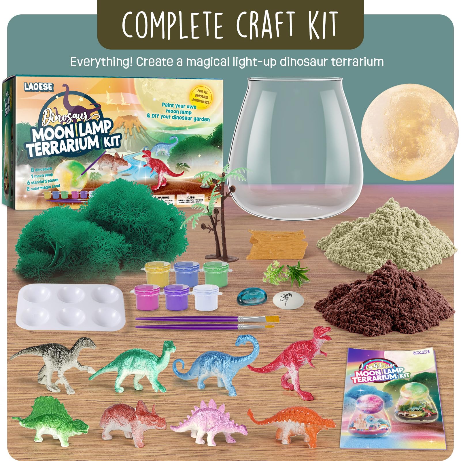 Foto 6 pulgar | Kit De Terrario De Dinosaurios Laoese Con Lámpara Lunar Hecha A Mano Para Niños De 4 A 12 Años - Venta Internacional.