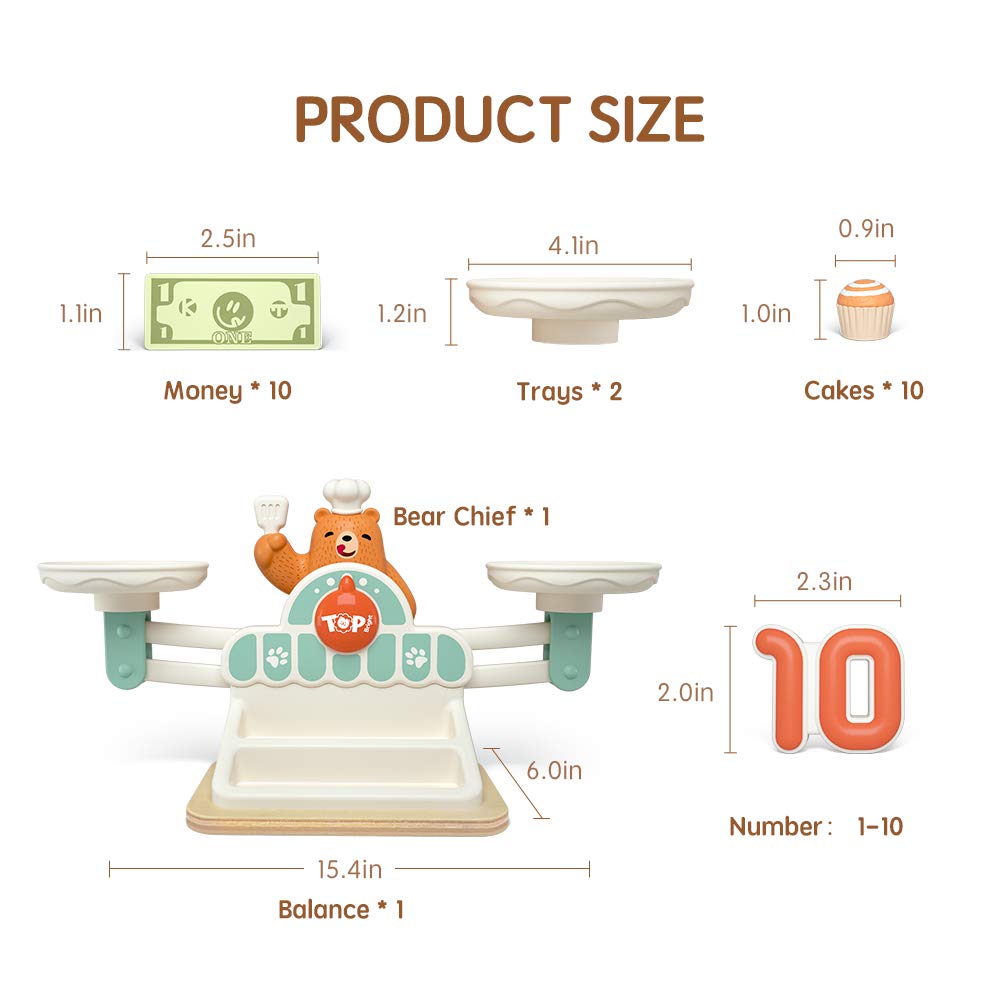 Foto 6 pulgar | Juego De Matemáticas Balance Top Bright Para Niños Con Balanza De Osos Y Tartas - Venta Internacional.