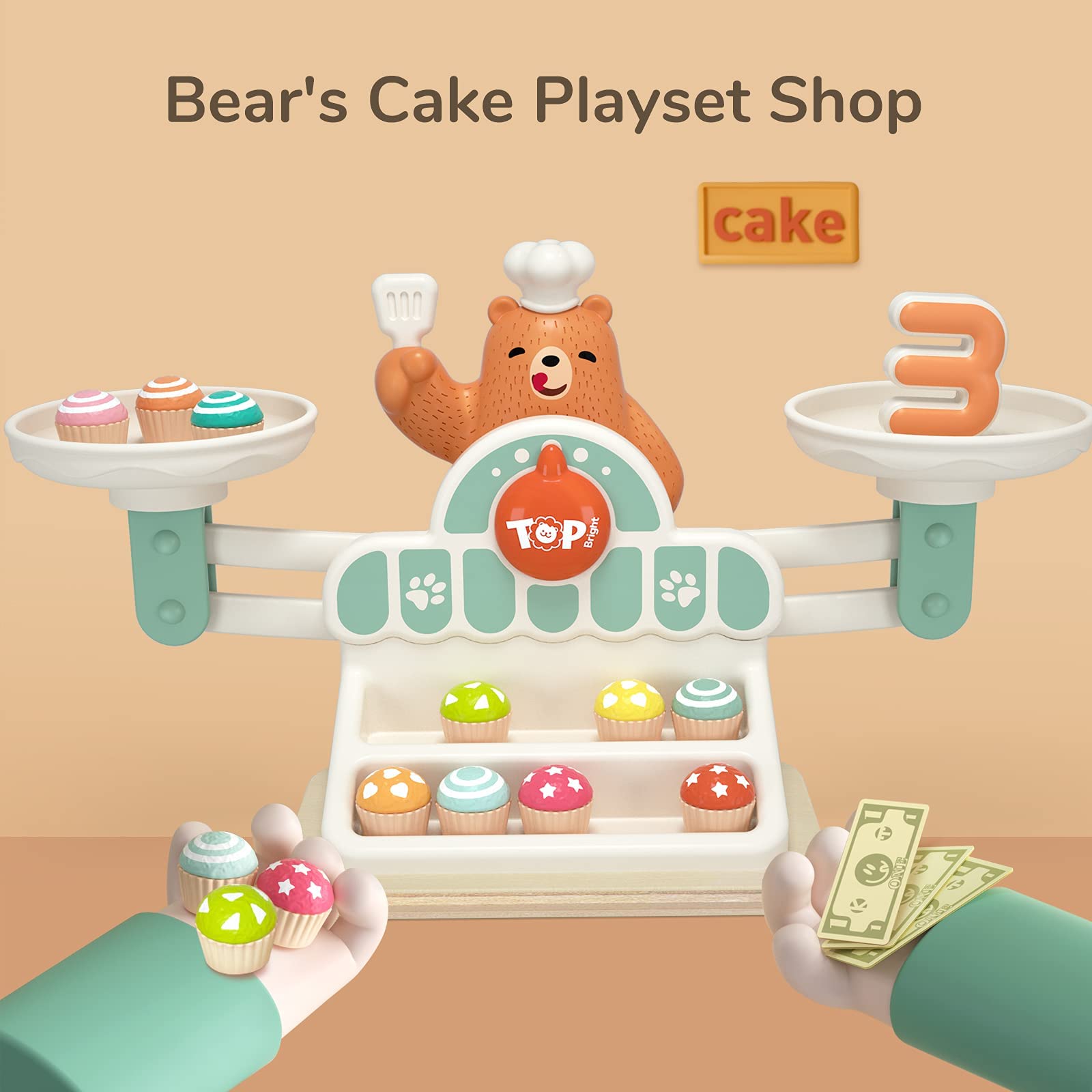 Foto 6 | Juego De Matemáticas Balance Top Bright Para Niños Con Balanza De Osos Y Tartas - Venta Internacional.