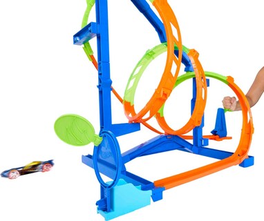 Foto 5 | Set De Pista De Coche De Juguete Hot Wheels Steam Flight Path Con Coche 1:64 - Venta Internacional.