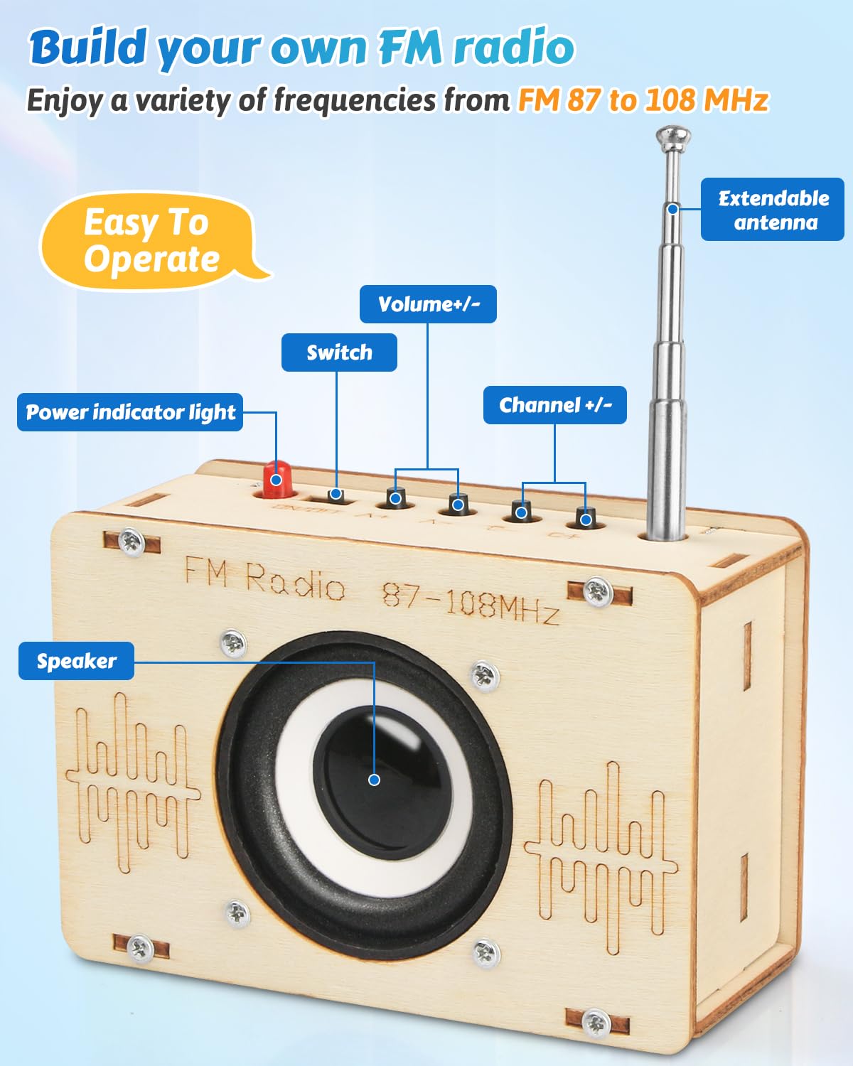 Foto 4 pulgar | Kits Científicos Poraxy Construye Tu Propia Radio FM Para Niños De 8 A 12 Años - Venta Internacional