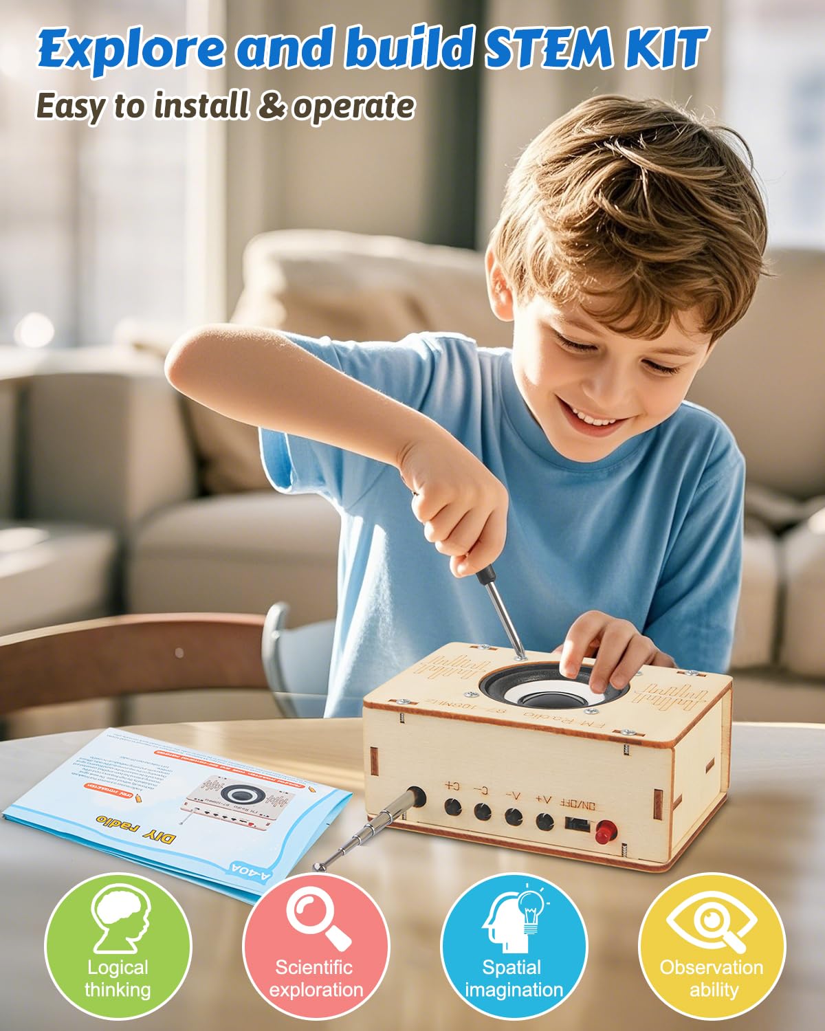 Foto 5 pulgar | Kits Científicos Poraxy Construye Tu Propia Radio FM Para Niños De 8 A 12 Años - Venta Internacional