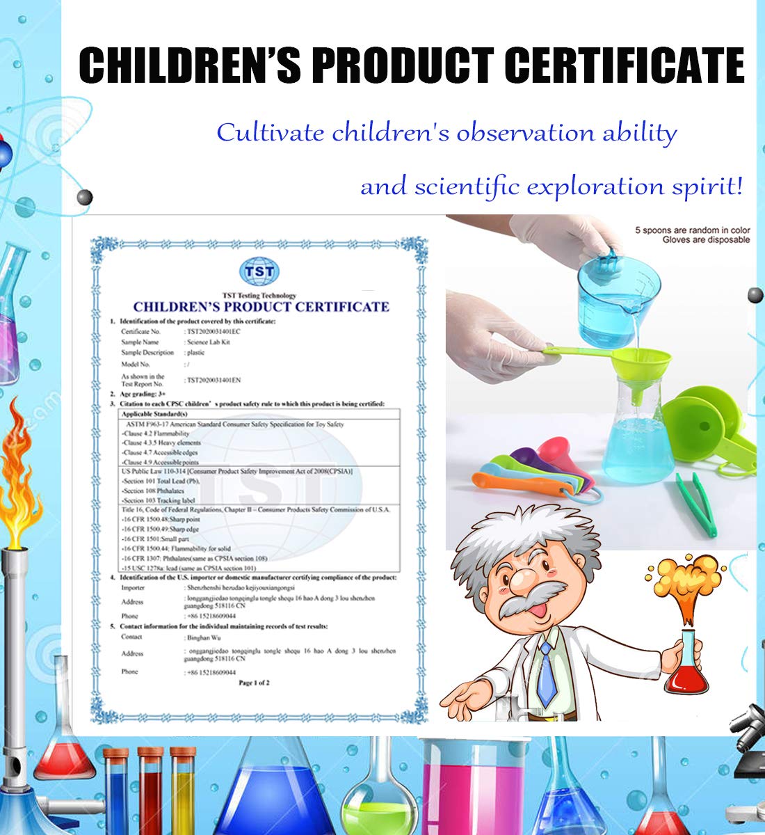 Foto 7 | Kit de Experimentos Científicos Unglinga Kids - Venta Internacional