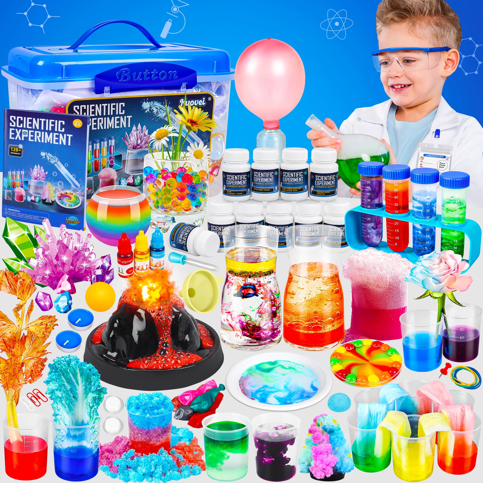 Foto 2 pulgar | Kit Científico Kuovei 120 Experimentos De Laboratorio Con Disfraz Para Mayores De 6 - Venta Internacional
