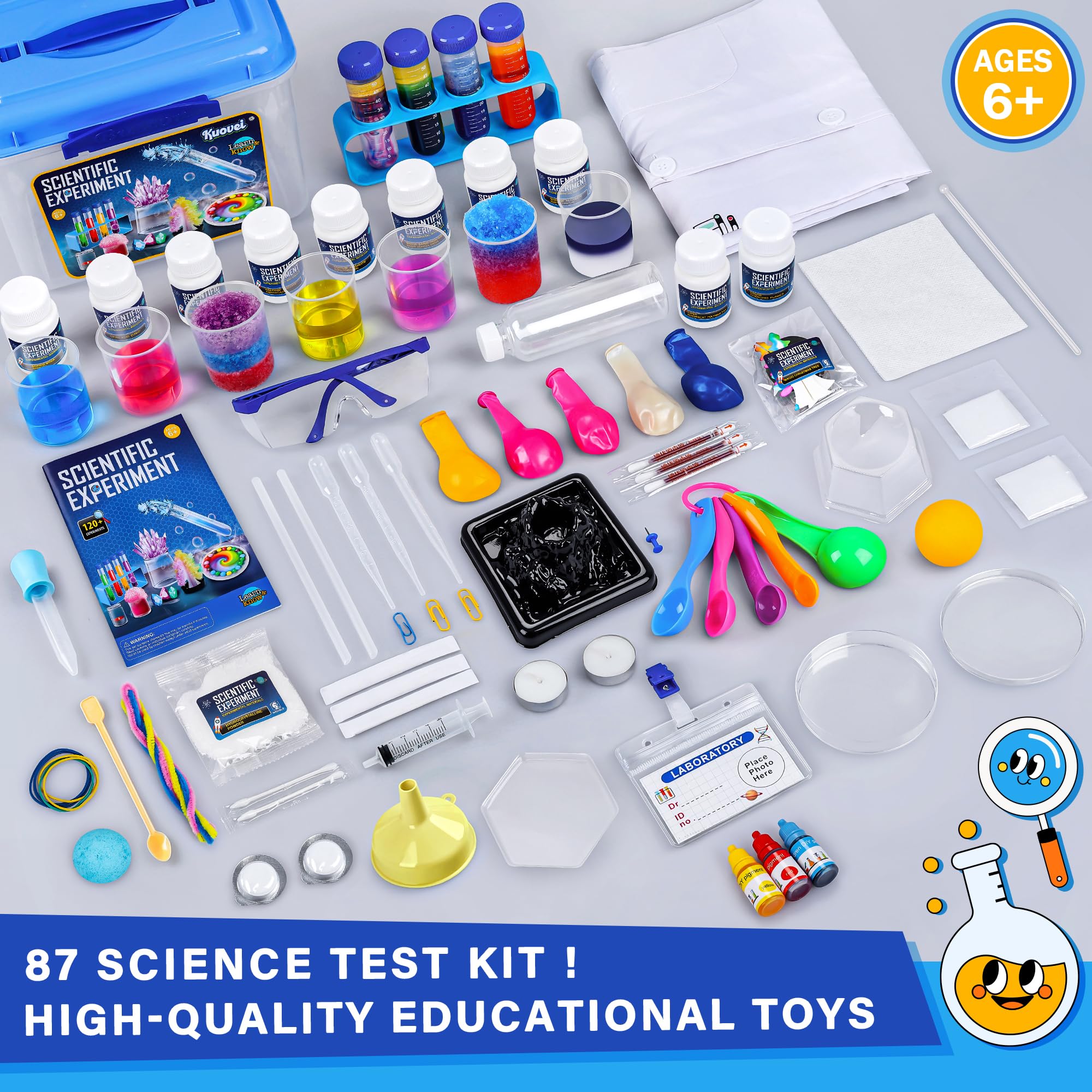 Foto 3 pulgar | Kit Científico Kuovei 120 Experimentos De Laboratorio Con Disfraz Para Mayores De 6 - Venta Internacional