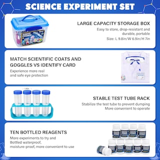 Foto 4 | Kit Científico Kuovei 120 Experimentos De Laboratorio Con Disfraz Para Mayores De 6 - Venta Internacional