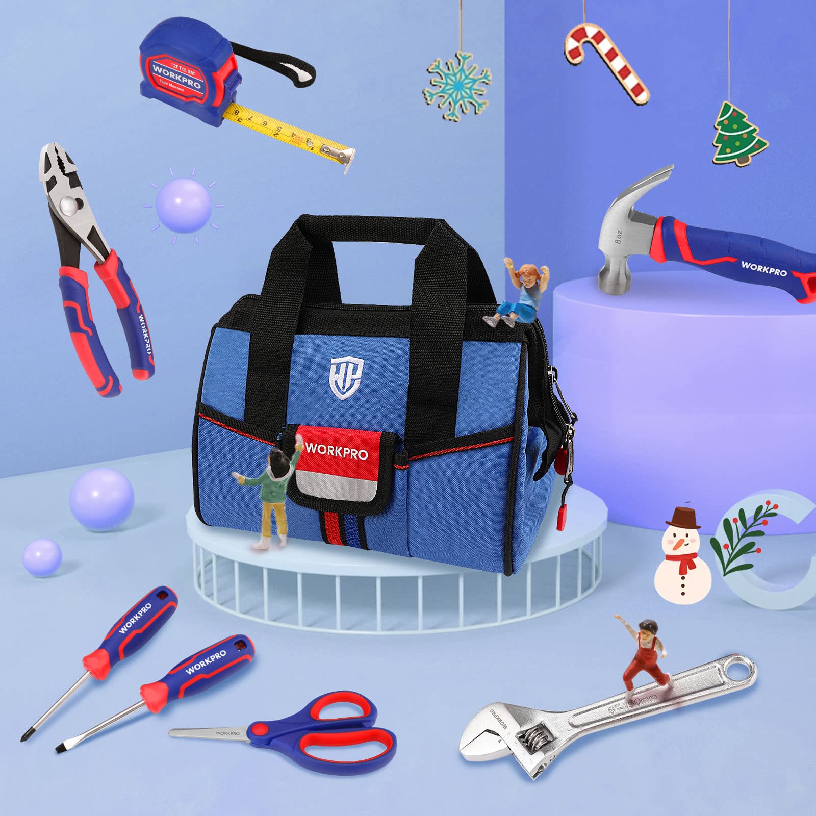 Foto 6 | Juego De Herramientas Workpro Kids Real Hand De 9 Piezas Con Bolsa De Almacenamiento Azul - Venta Internacional.