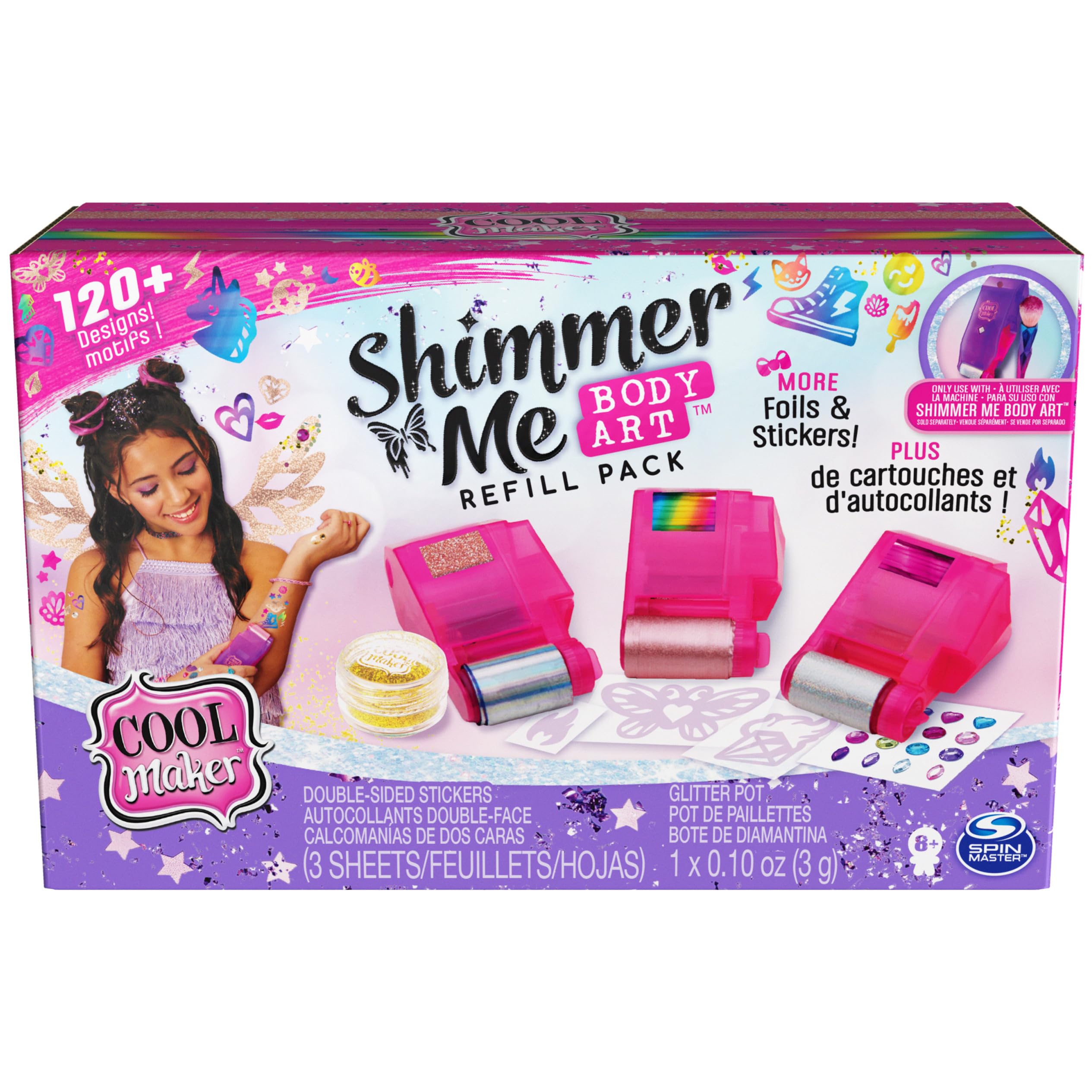 Foto 2 pulgar | Paquete De Recambio Cool Maker Shimmer Me Body Art Con Purpurina Para Niños Mayores De 8 Años - Venta Internacional.