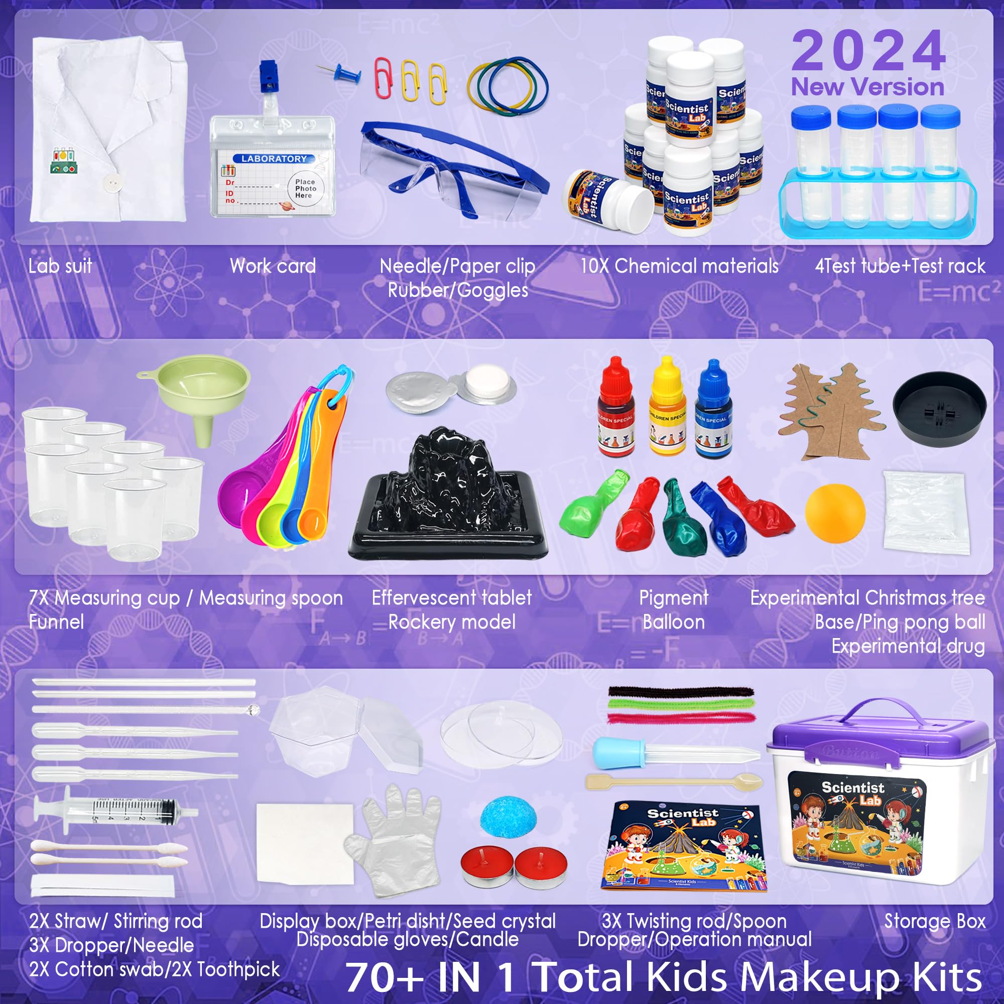 Foto 3 pulgar | Kit De Experimentos Científicos Amererly Con Bata De Laboratorio Para Niños De 6 A 12 Años - Venta Internacional.