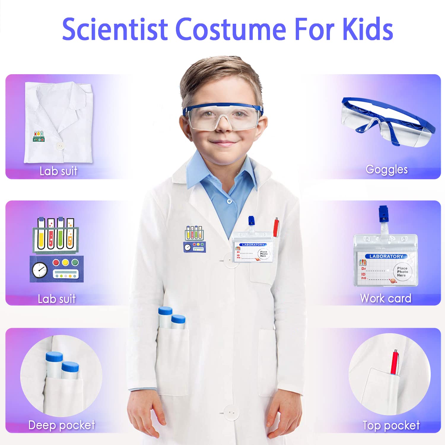 Foto 7 pulgar | Kit De Experimentos Científicos Amererly Con Bata De Laboratorio Para Niños De 6 A 12 Años - Venta Internacional.