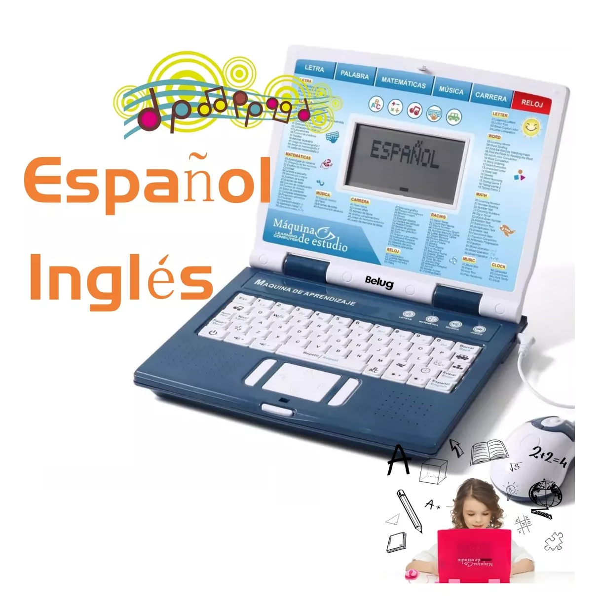 Foto 3 | Laptop Para Niños Inglés Y Español Azul Belug