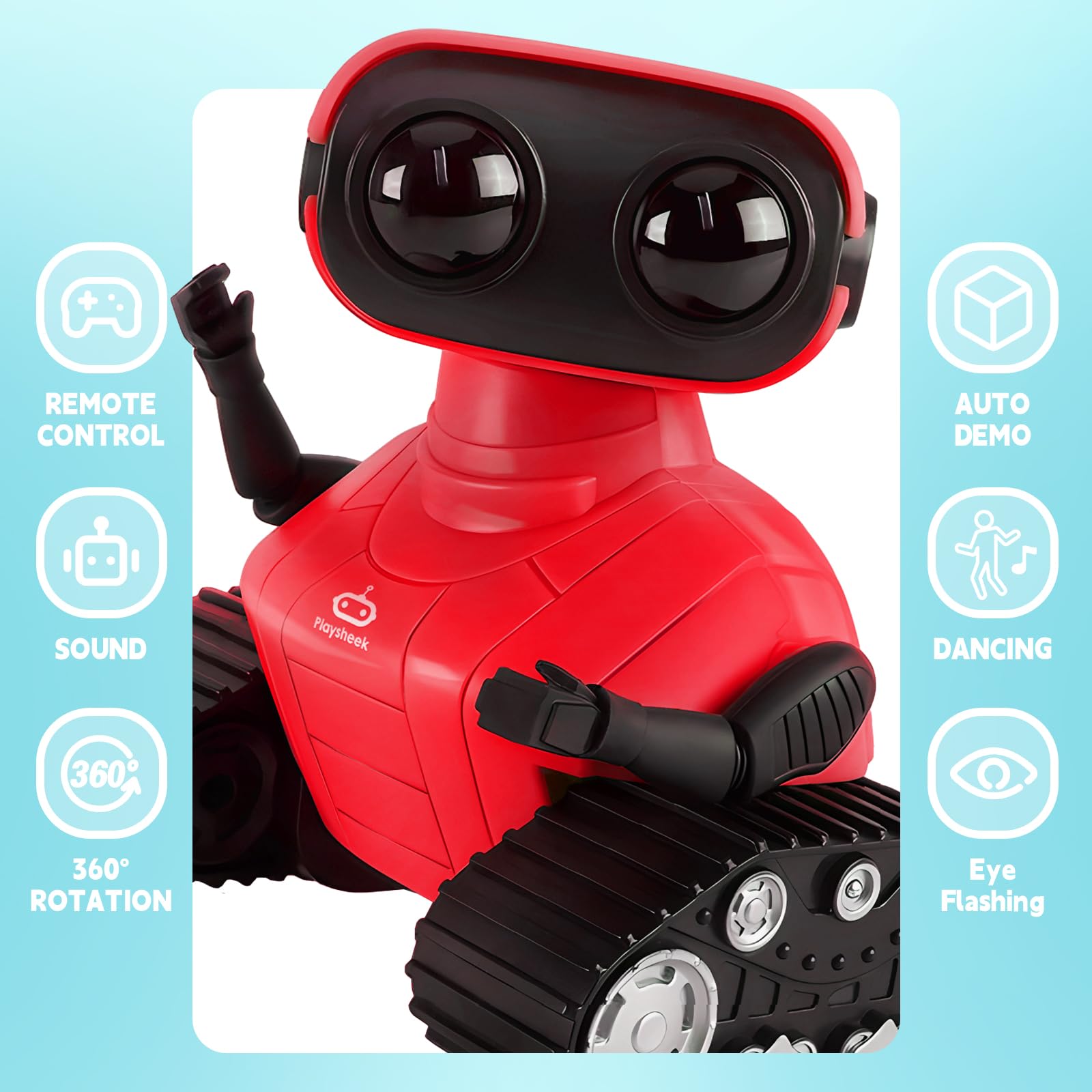 Foto 2 | Robot Toy Playsheek - Control Remoto Recargable, Color Rojo - Venta Internacional.