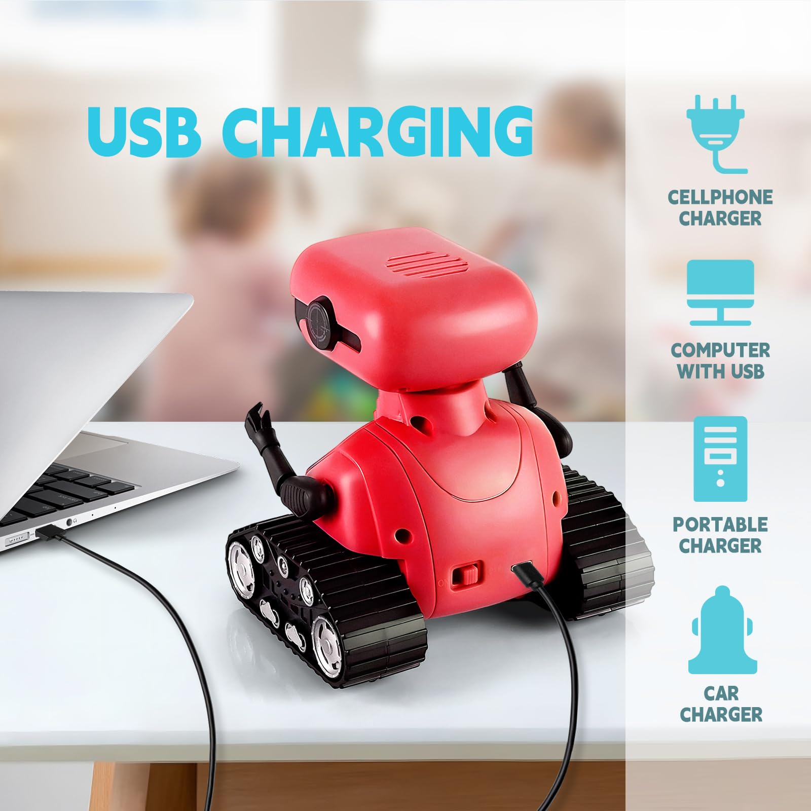 Foto 4 | Robot Toy Playsheek - Control Remoto Recargable, Color Rojo - Venta Internacional.