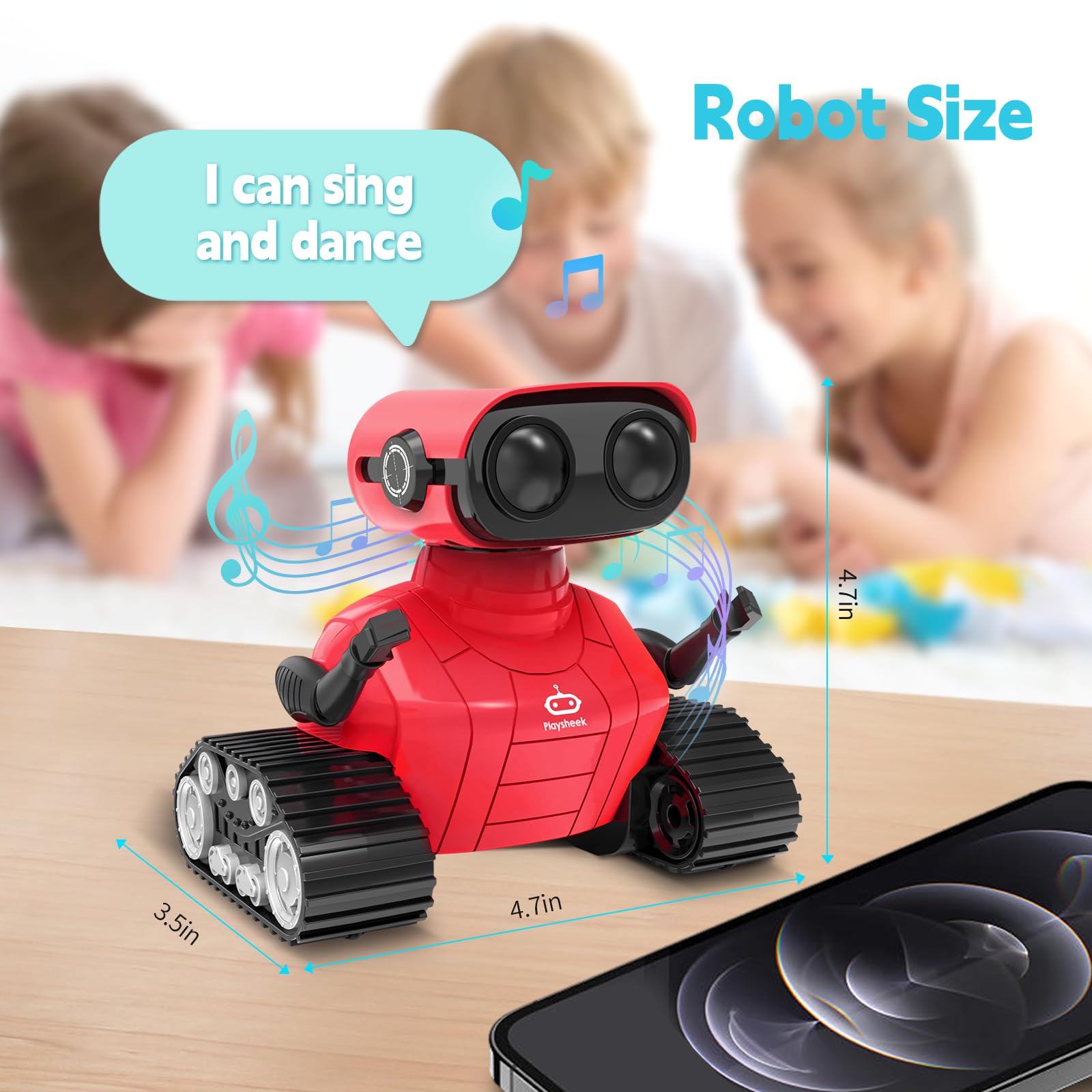 Foto 5 | Robot Toy Playsheek - Control Remoto Recargable, Color Rojo - Venta Internacional.