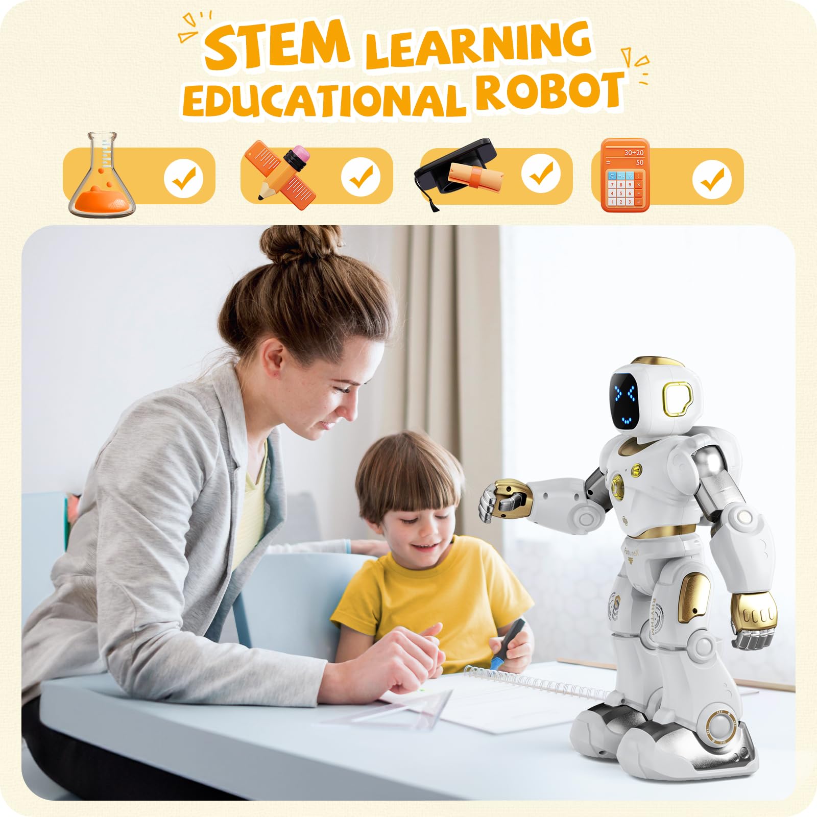 Foto 4 | Robot Inteligente Ruko Carle, Grande, Programable Para Niños, Dorado - Venta Internacional.