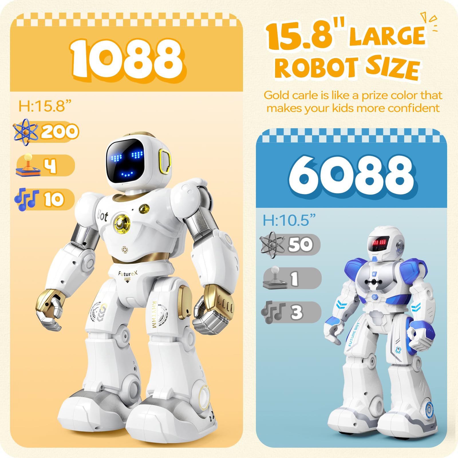 Foto 6 | Robot Inteligente Ruko Carle, Grande, Programable Para Niños, Dorado - Venta Internacional.