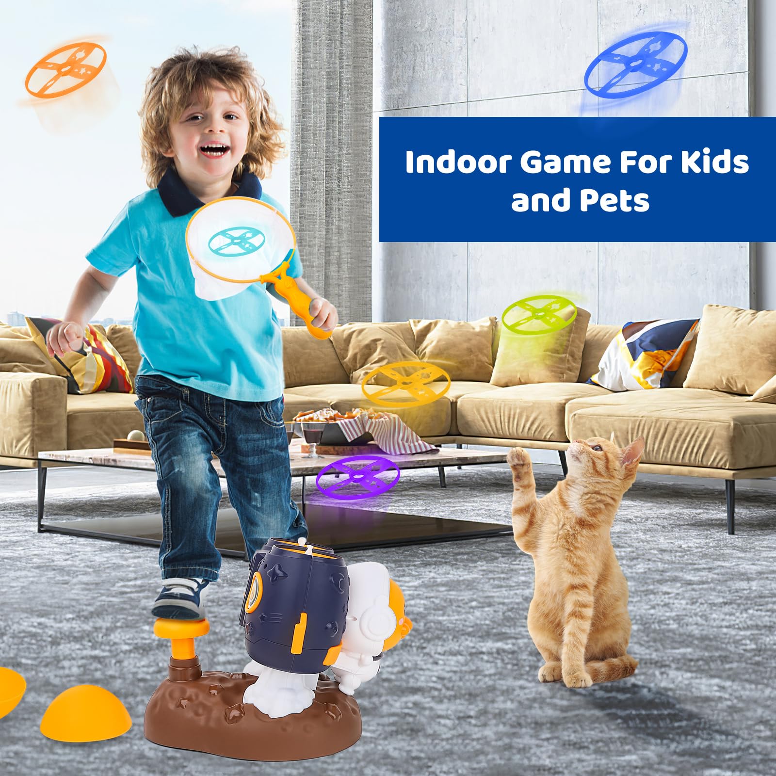 Foto 3 pulgar | Lanzador Volador De Juguete Deao Space Duck Rockets Con 6 Discos Para Niños - Venta Internacional.