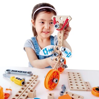 Foto 2 | Juguete De Construcción Y Construcción Hape Junior Inventor Deluxe, 57 Piezas - Venta Internacional.