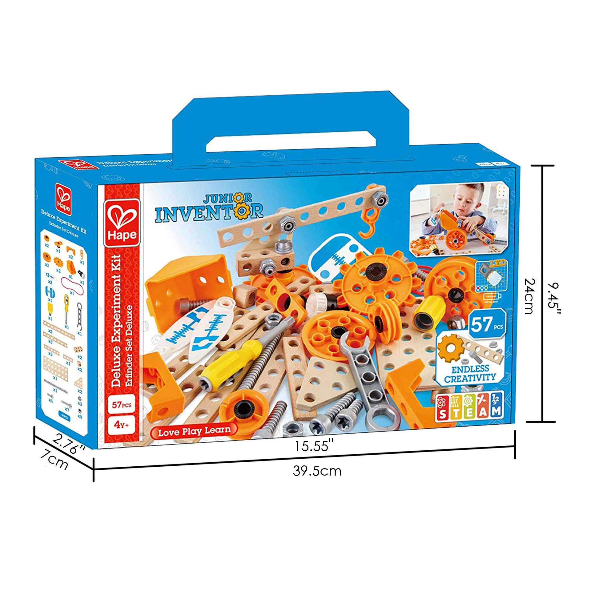 Foto 7 | Juguete De Construcción Y Construcción Hape Junior Inventor Deluxe, 57 Piezas - Venta Internacional.