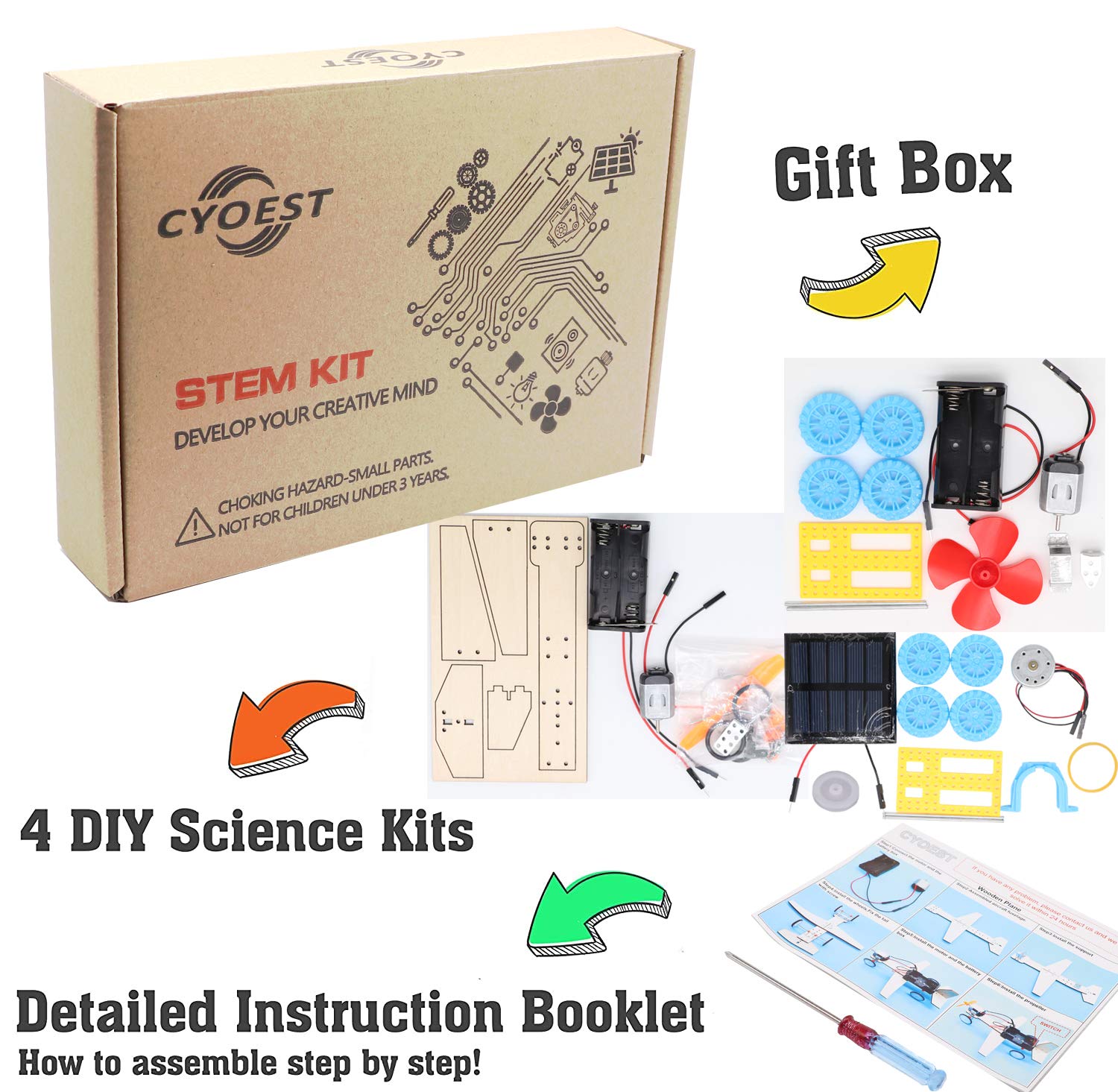 Foto 7 | Kit Stem Cyoest 4 En 1 De Energía Solar Y Motor Eléctrico Para Niños - Venta Internacional.