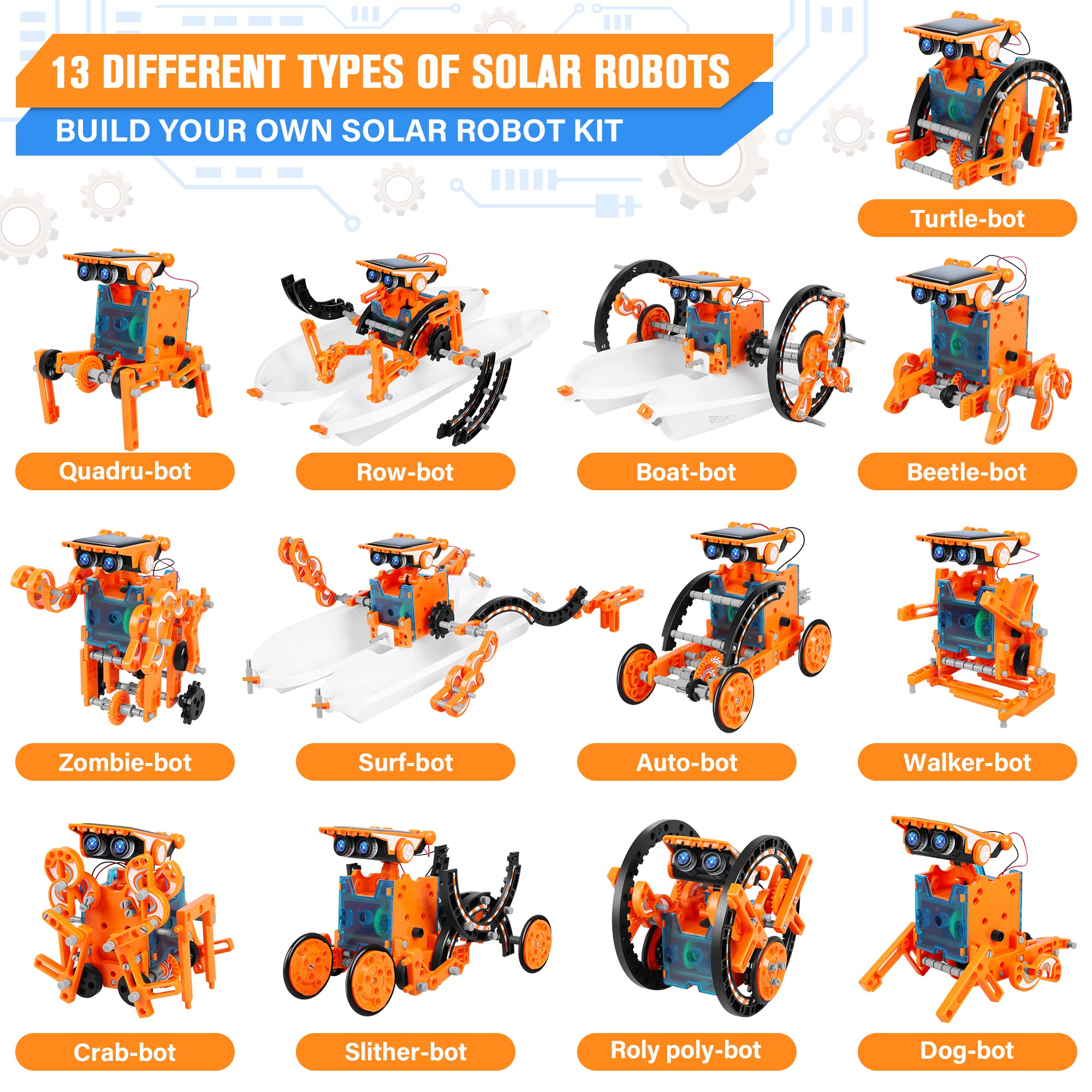 Foto 3 pulgar | Kit De Robot Solar Rcovasc 13 En 1 Stem, 168 Piezas, Para Niños De 8 A 12 Años - Venta Internacional.