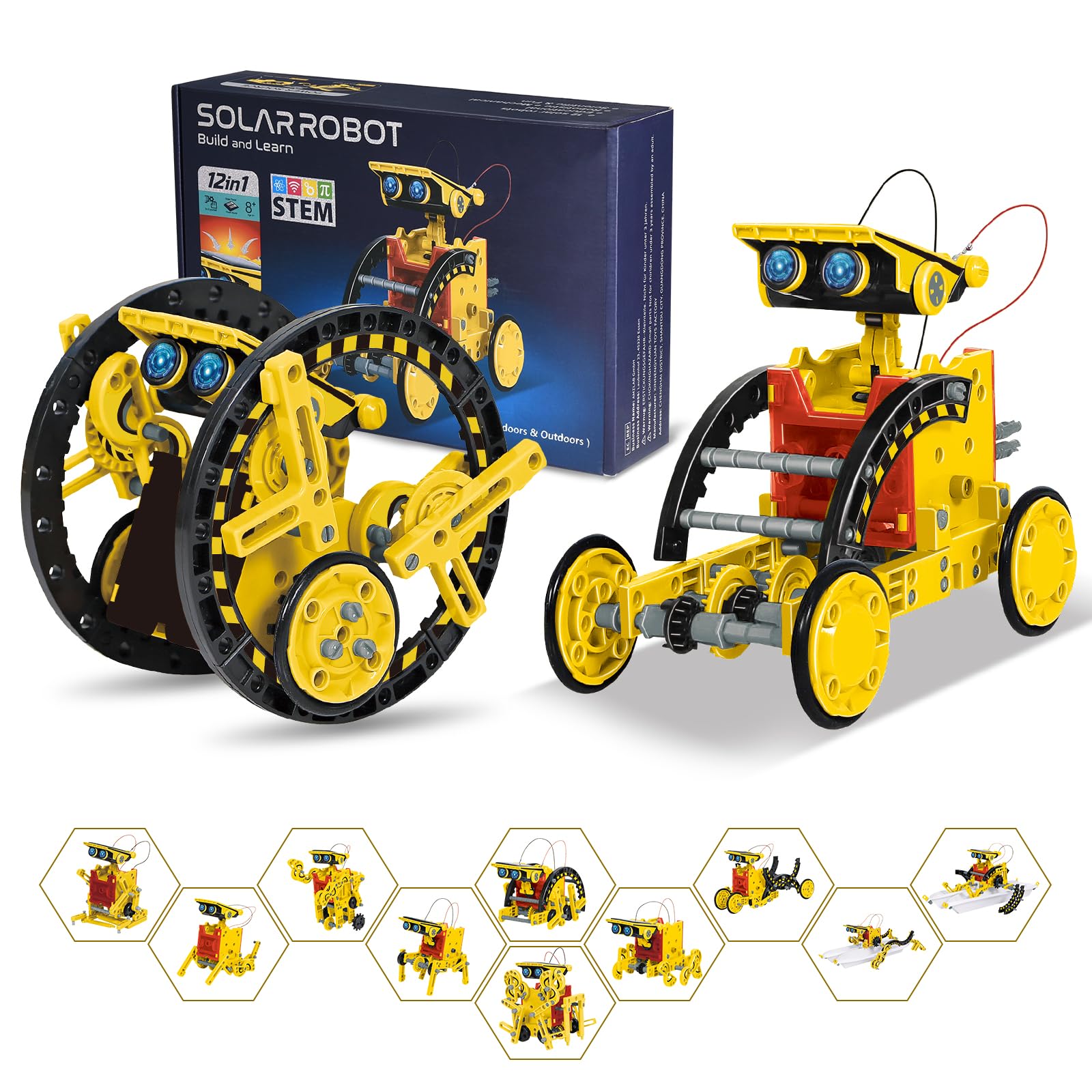 Foto 2 pulgar | Kit de Robot Solar Raesoot 12 en 1 con Panel Solar para Niños de 8 a 12 años - Venta Internacional