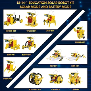 Foto 2 | Kit de Robot Solar Raesoot 12 en 1 con Panel Solar para Niños de 8 a 12 años - Venta Internacional