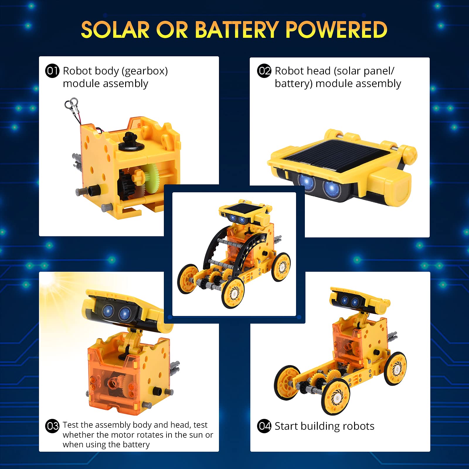 Foto 3 | Kit de Robot Solar Raesoot 12 en 1 con Panel Solar para Niños de 8 a 12 años - Venta Internacional