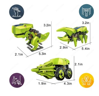 Foto 4 | Juguete De Construcción Robot Solar Bloques De Dinosaurios