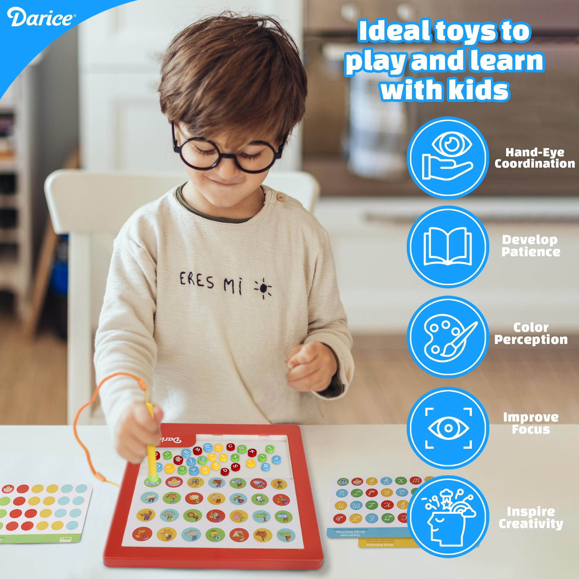 Foto 7 pulgar | Juego De Tablero De Dibujo Magnético Darice Con Letras Para Niños - Venta Internacional.