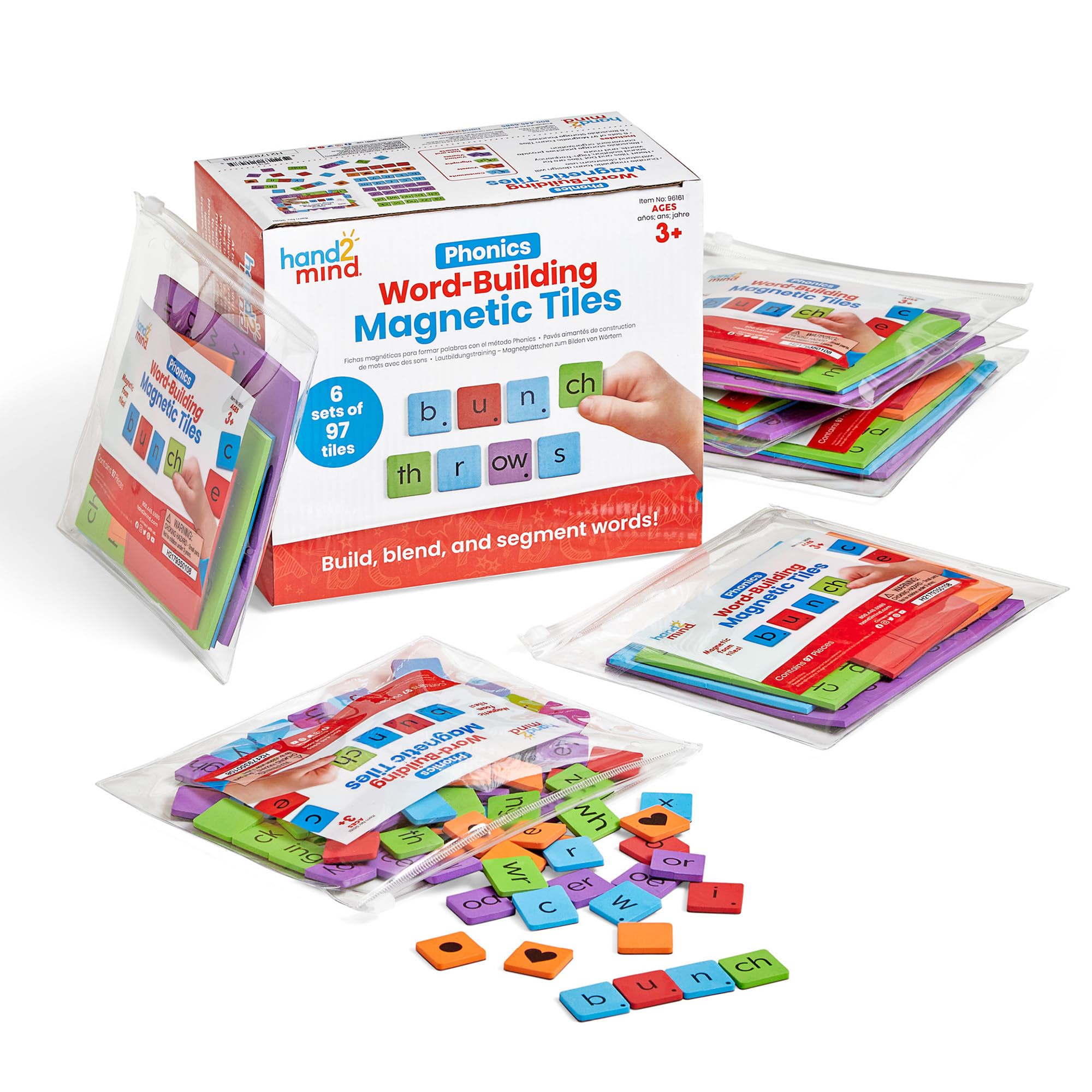 Phonics Hand2mind - Juego De 6 Azulejos Magnéticos Con Letras Para Construcción De Palabras - Venta Internacional.
